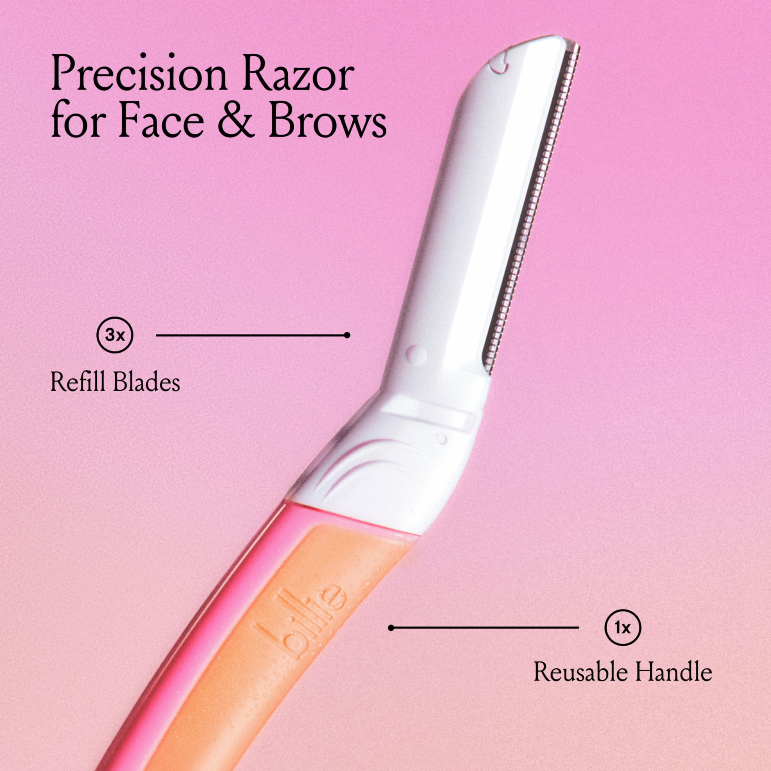 Billie dermaplane starter kit refill blades with micro-guards for skin-safe shaving.