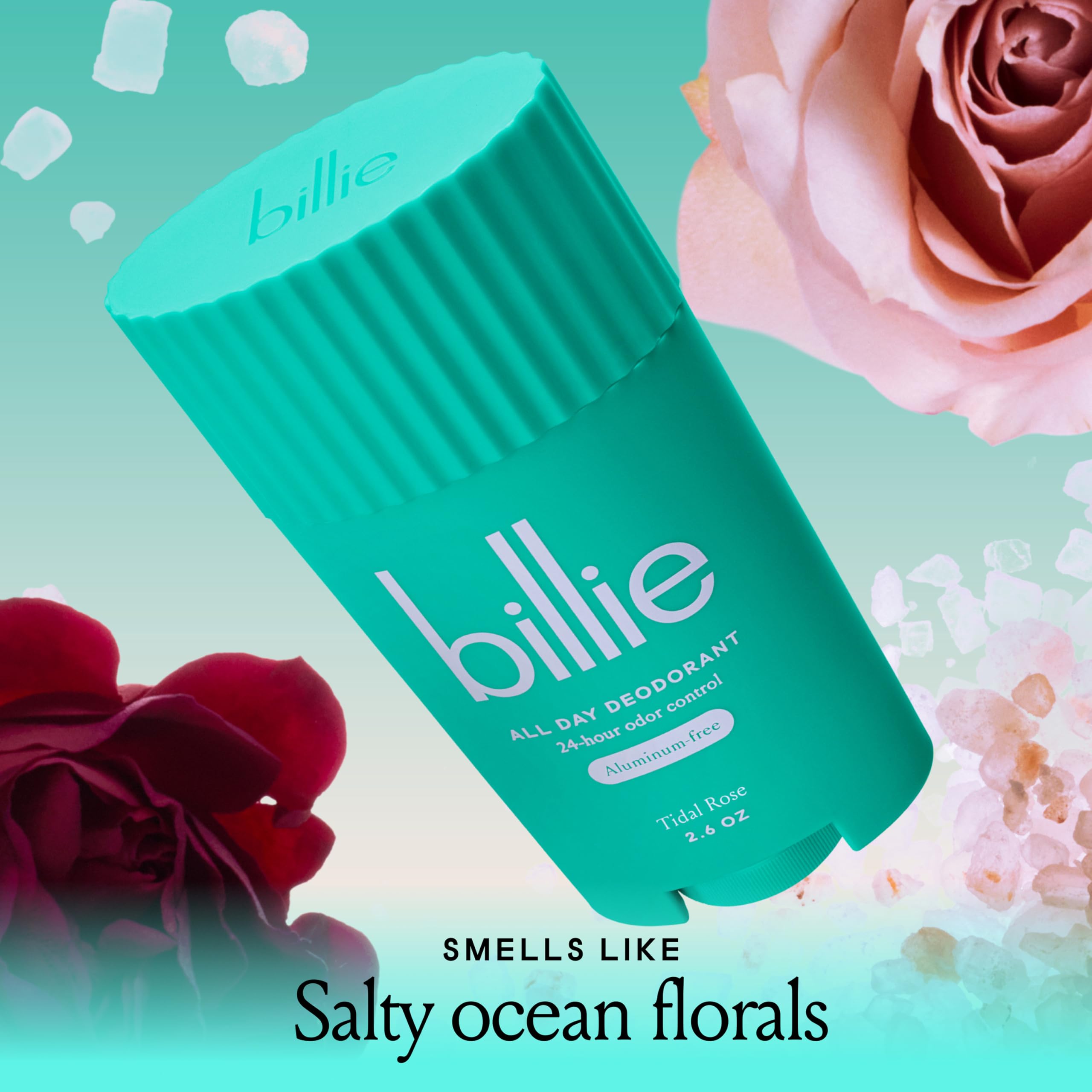 Billie Desodorante Tidal Rose, uso diario para sentirse fresco.