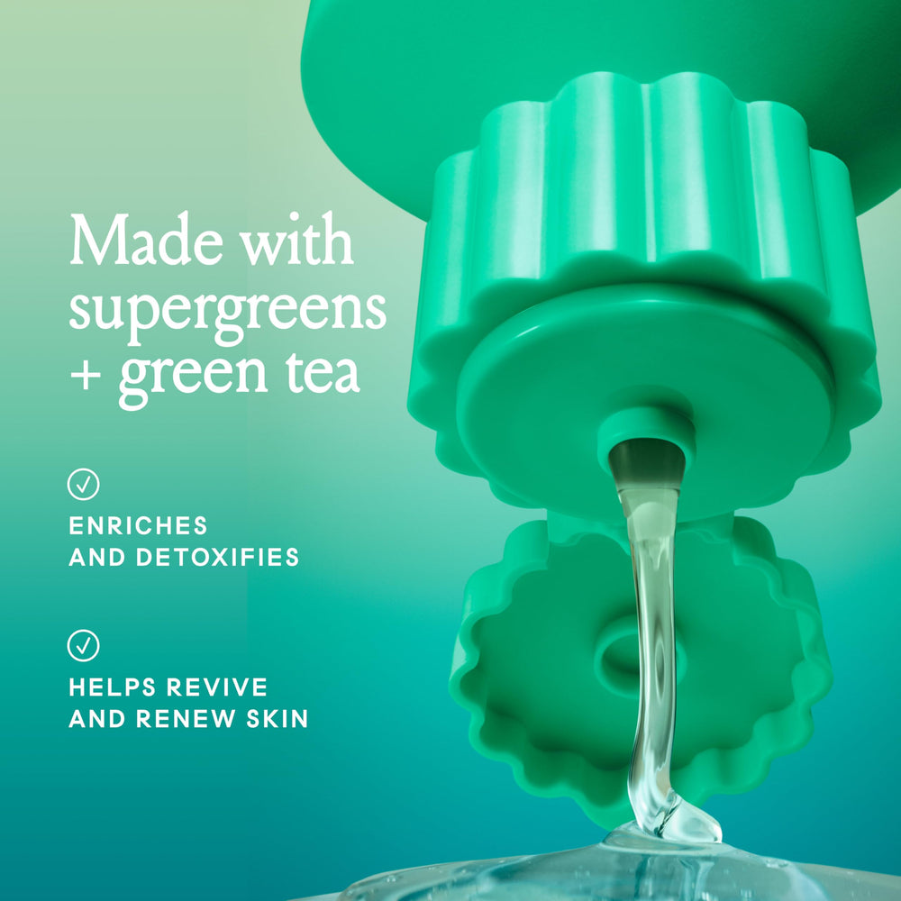 Billie Detox Purifying Body Wash gel texture captures a bouncy, non-stripping cleanse.