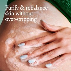 Billie Detox Purifying Body Wash lather demonstrates gentle cleansing suitable for oily skin.