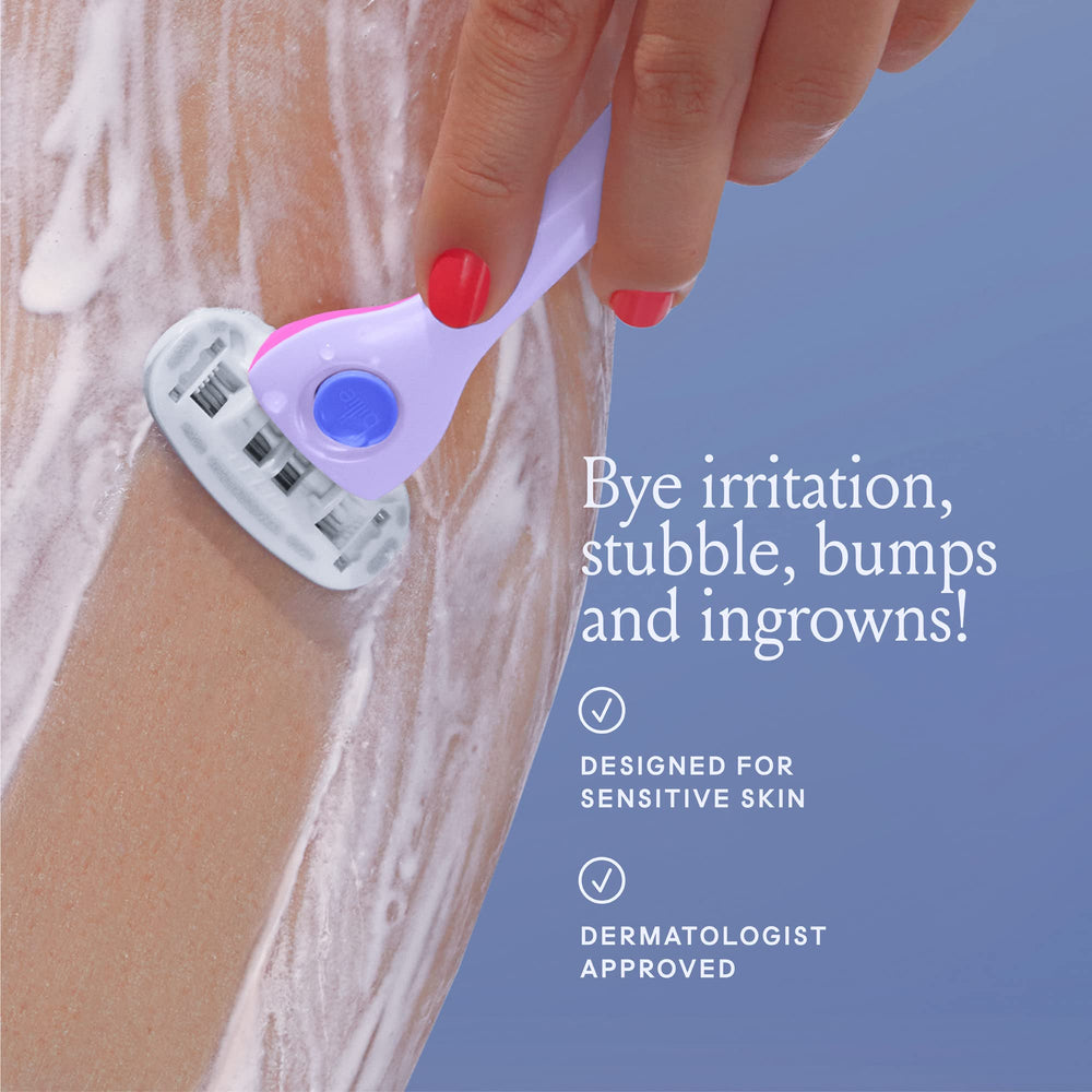 Billie DreamPop close-up shaving on leg shows smooth glide for sensitive skin