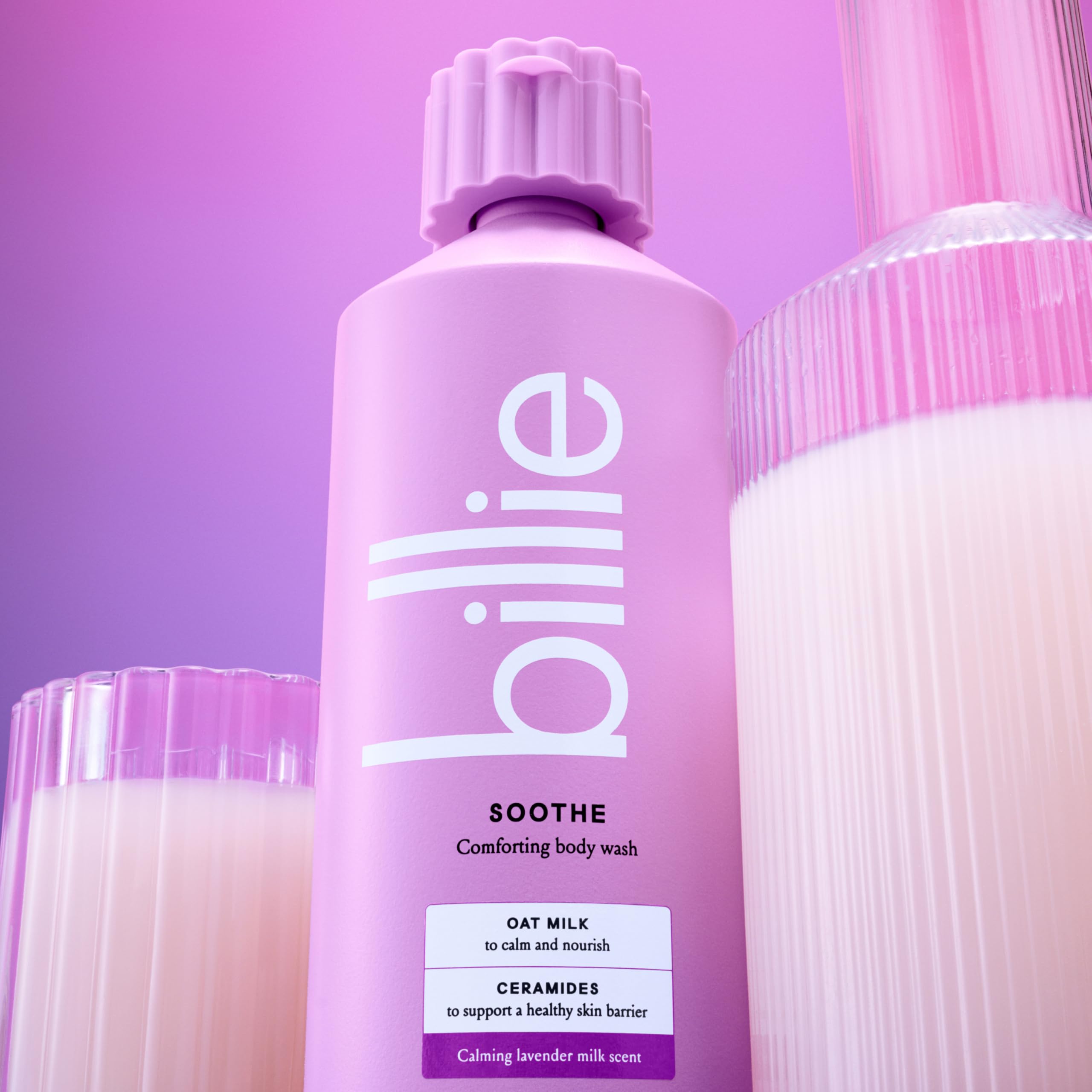 Billie Soothe: ingredientes avena y ceramidas para la barrera cutánea.