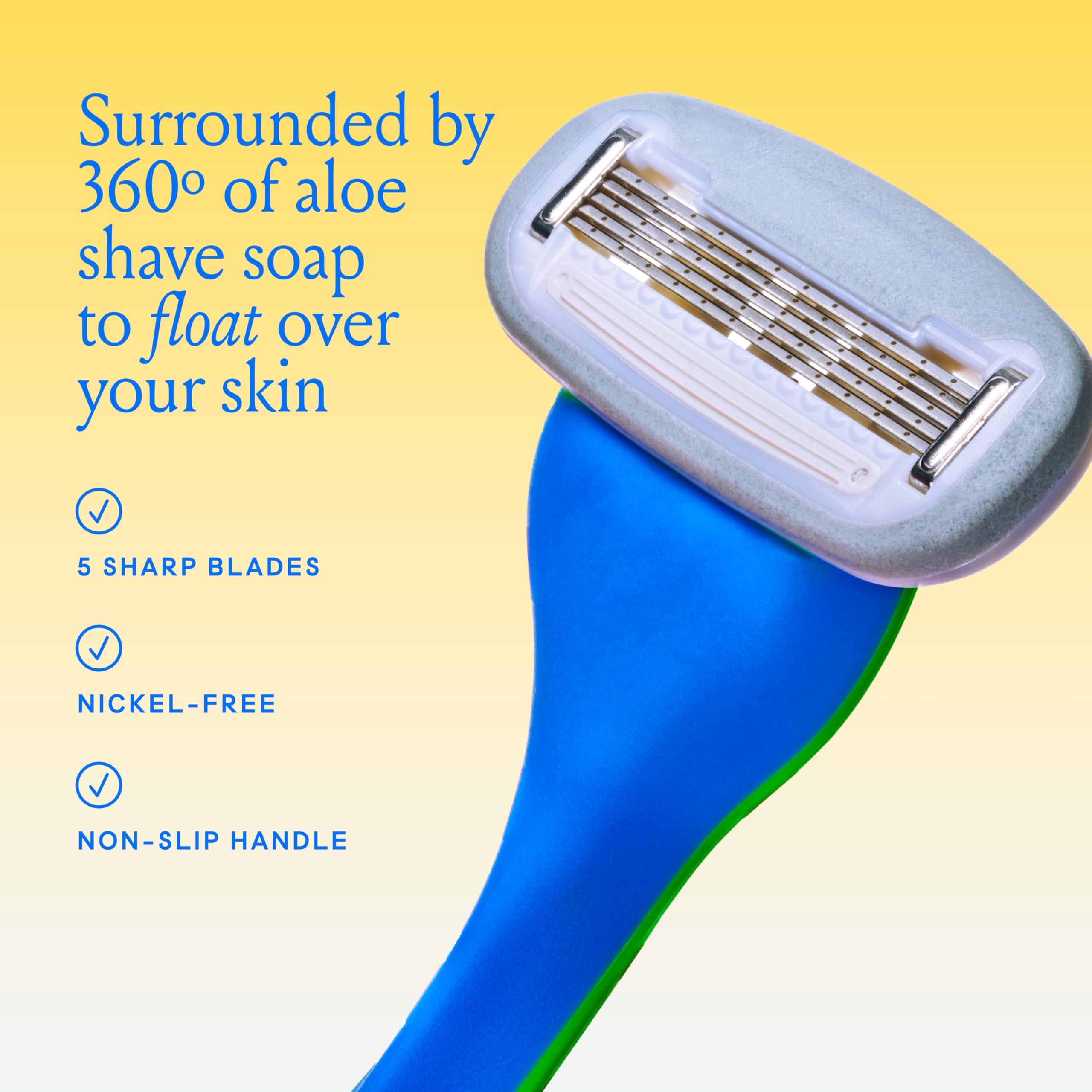 Billie magnetic holder keeps the razor dry and off the shower surface