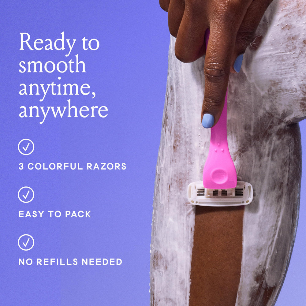Billie Malibu Set packaging highlights travel-friendly, ready-to-use design
