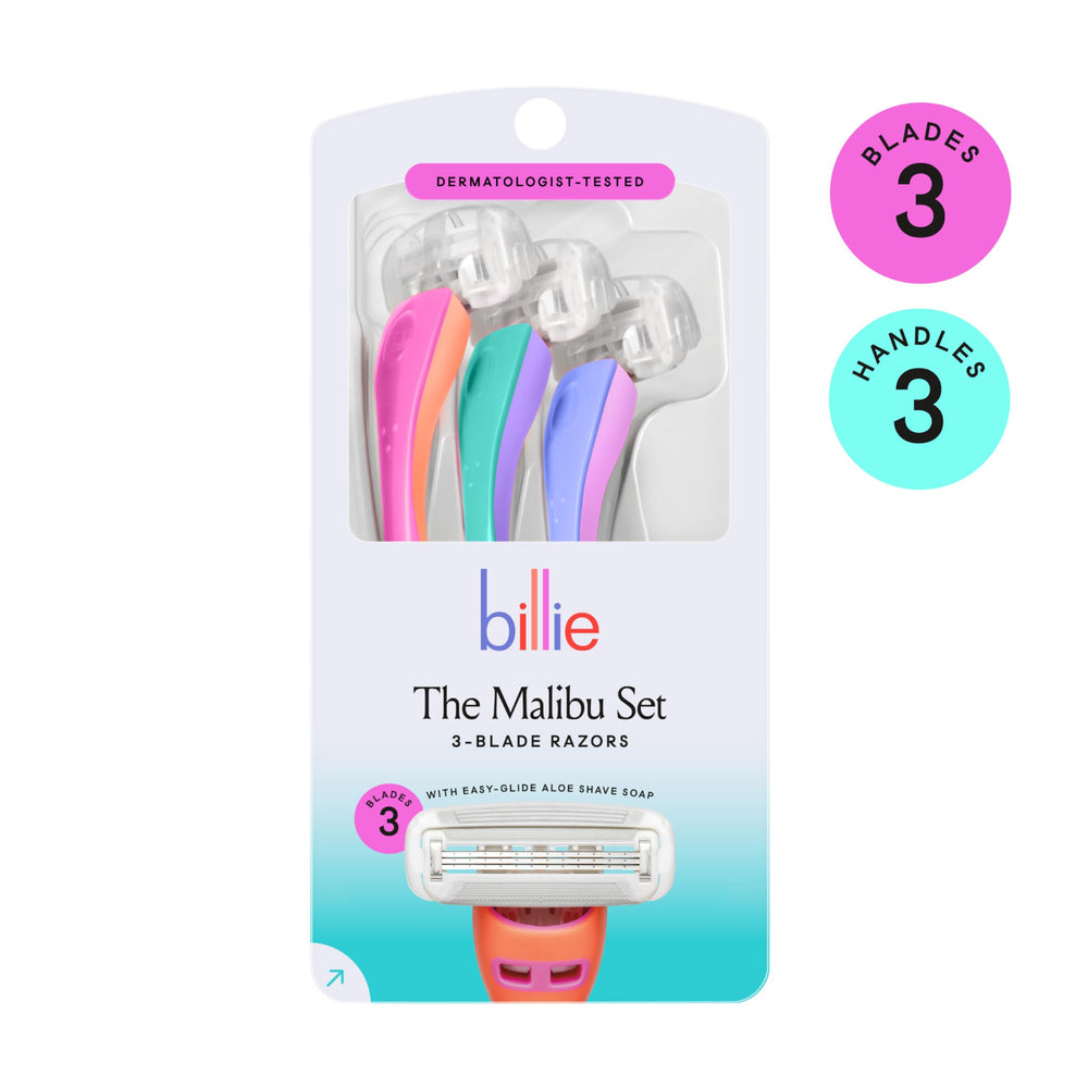 Billie Malibu Set three-blade system delivers a close, comfortable shave