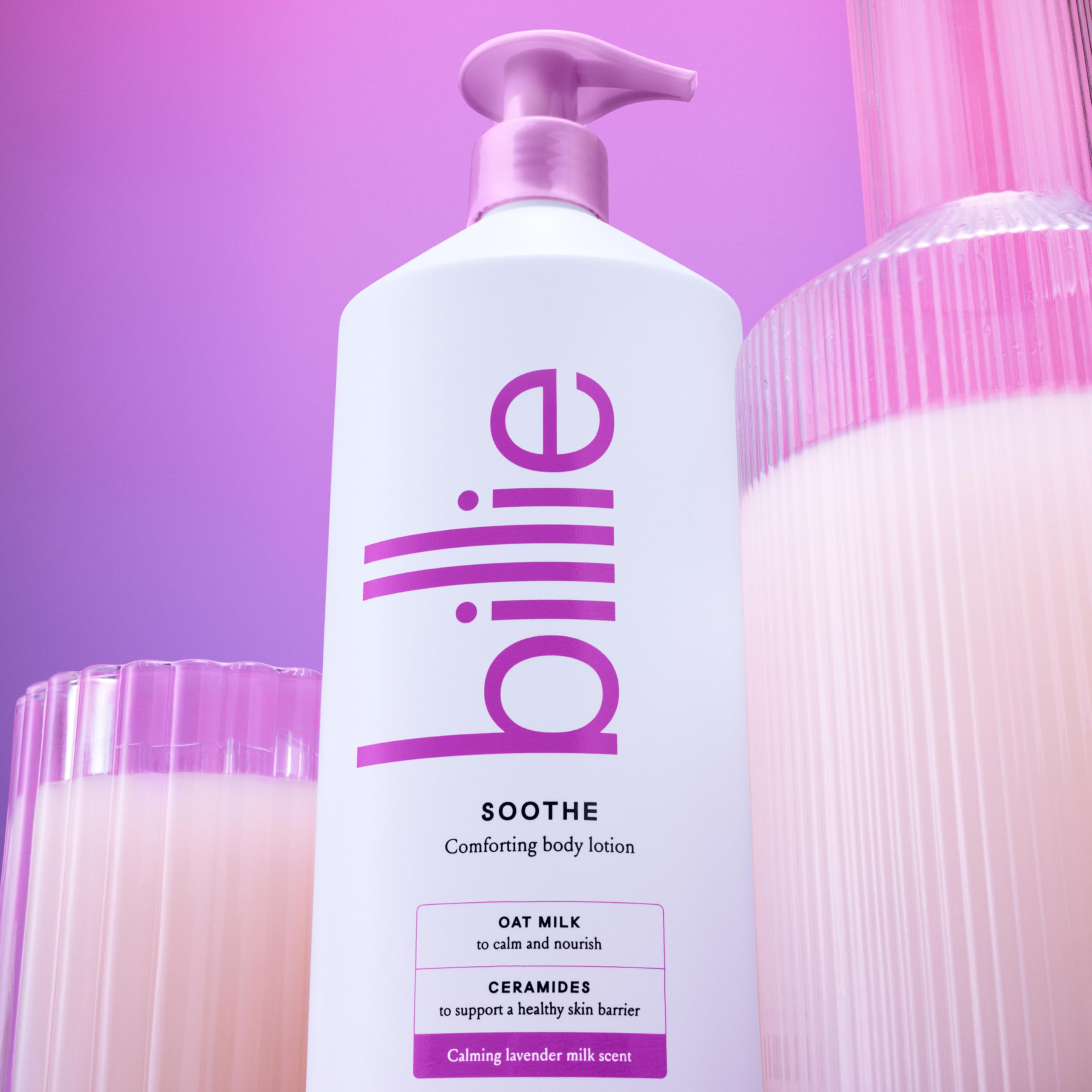 Billie oat milk ceramides hydration, supports dry skin barrier
