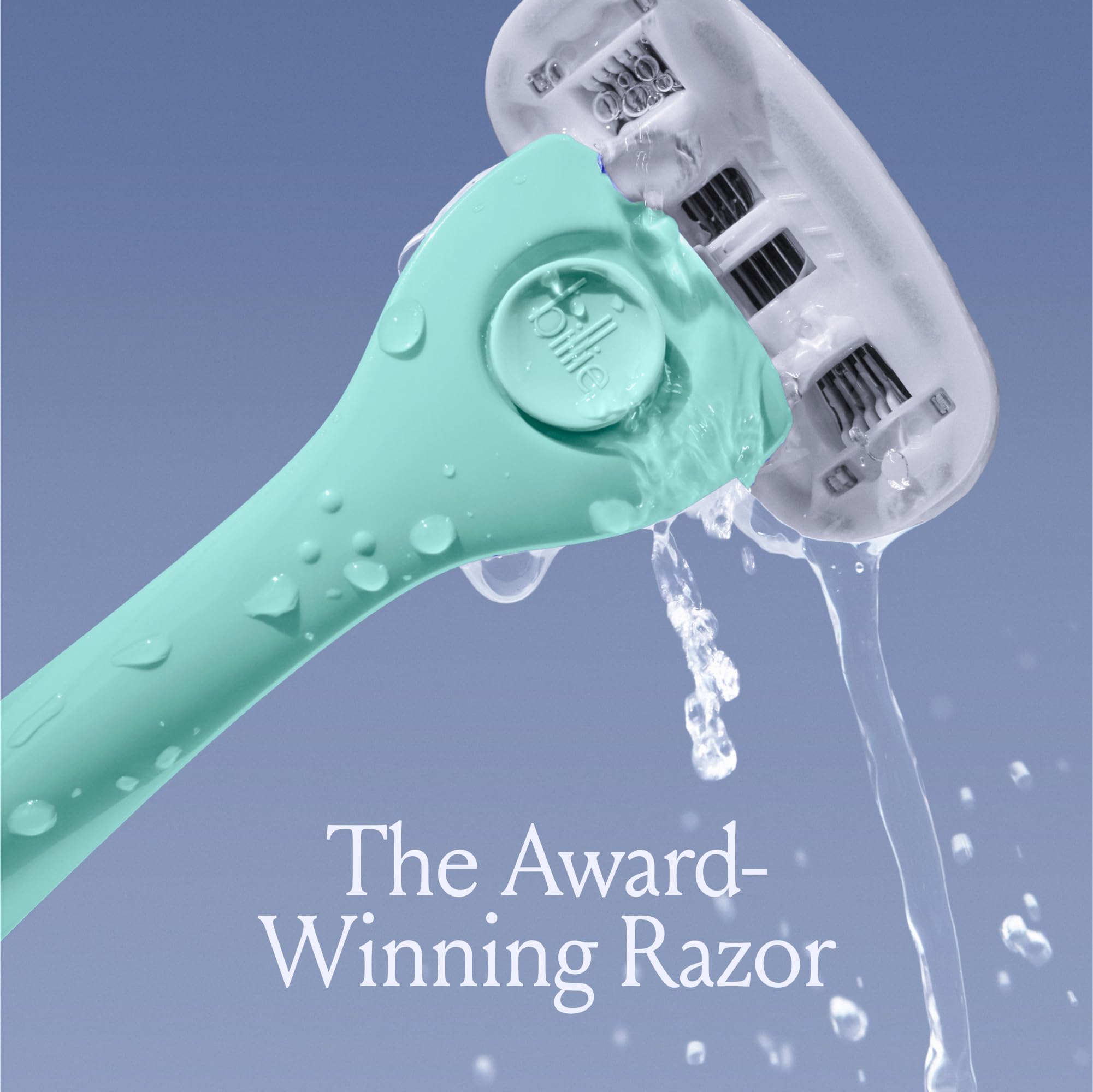 Billie Razor 5-blade refills offer sharp, consistent performance with aloe-infused cushioning.