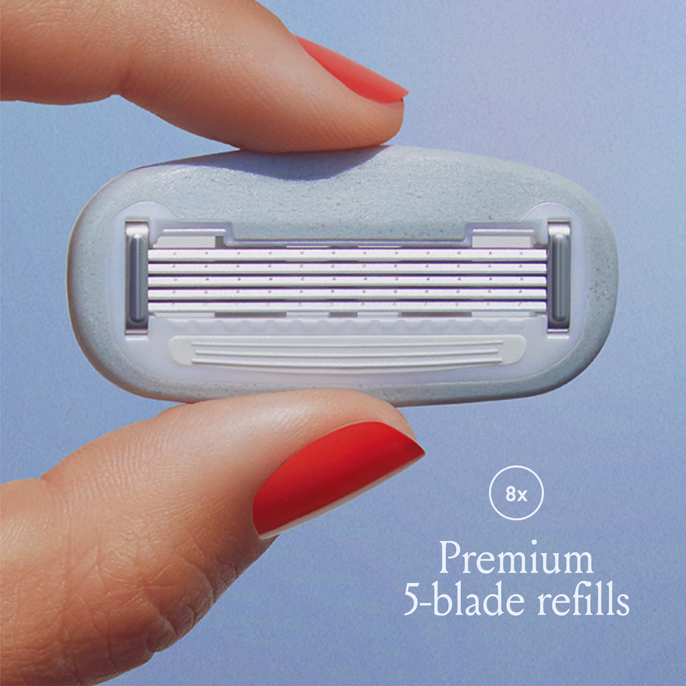Billie 5-blade nickel-free cartridges designed for close, gentle shaving