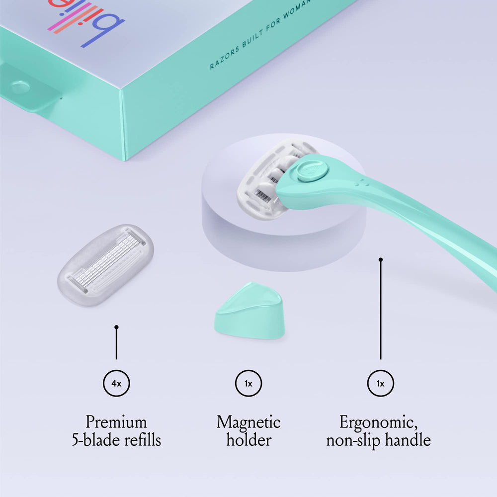 Billie Razor ergonomic, non-slip handle provides a secure, comfortable grip.