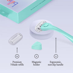 Billie Razor ergonomic, non-slip handle provides a secure, comfortable grip.