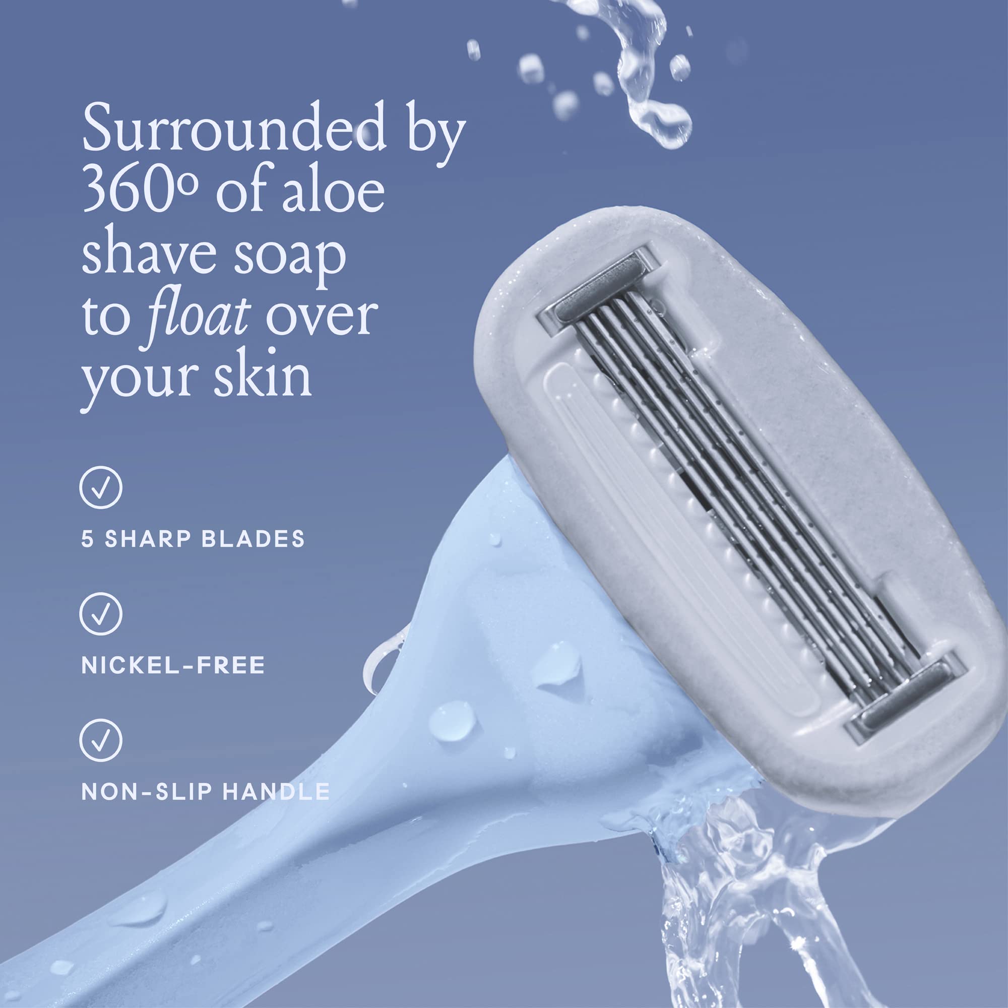 Billie razor pivoting head navigates curves for delicate areas.