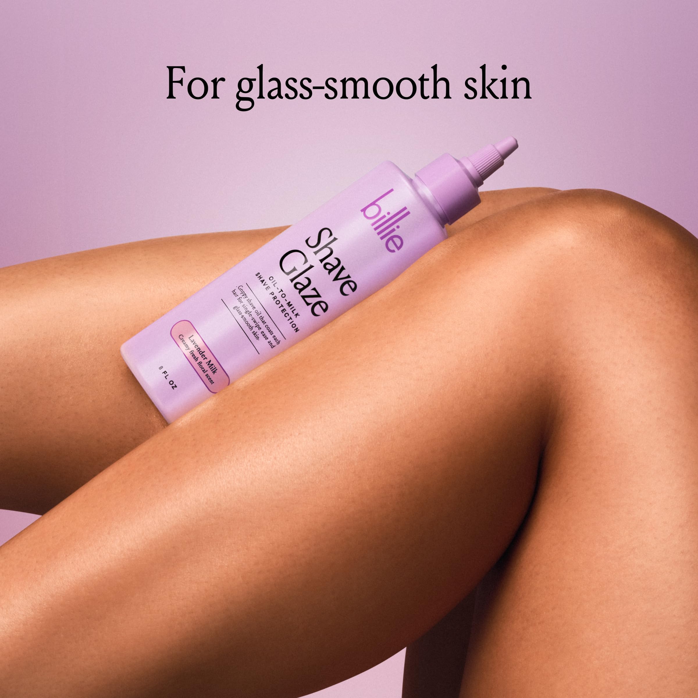 Billie Shave Glaze softened hair supports comfortable shaving.