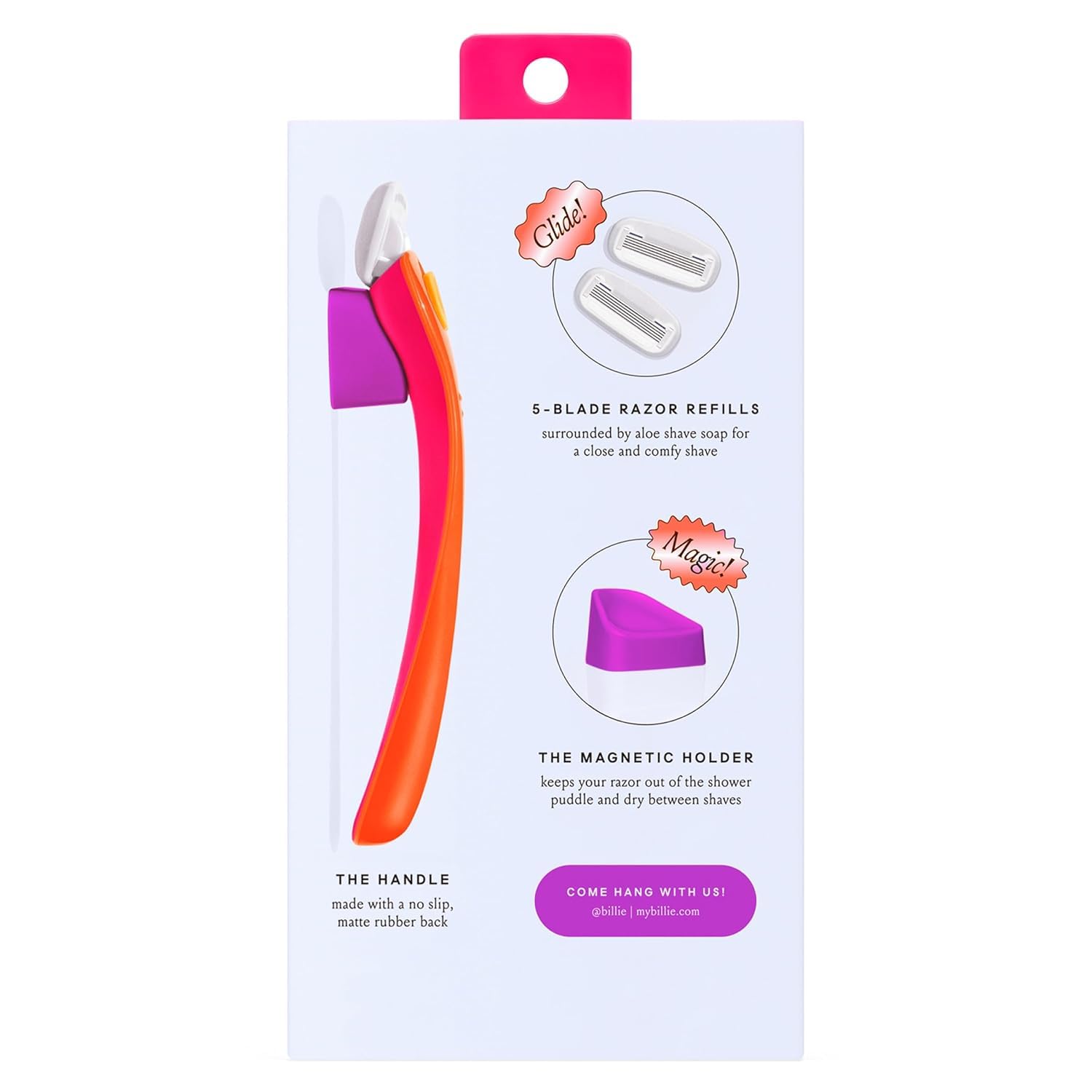 Billie Sunburst razor in a bathroom setting for daily use