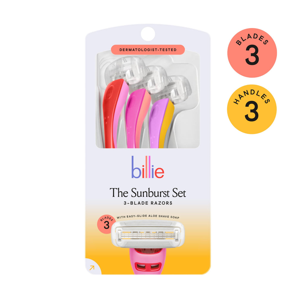 Billie Sunburst Set three-blade system delivers close, controlled shave