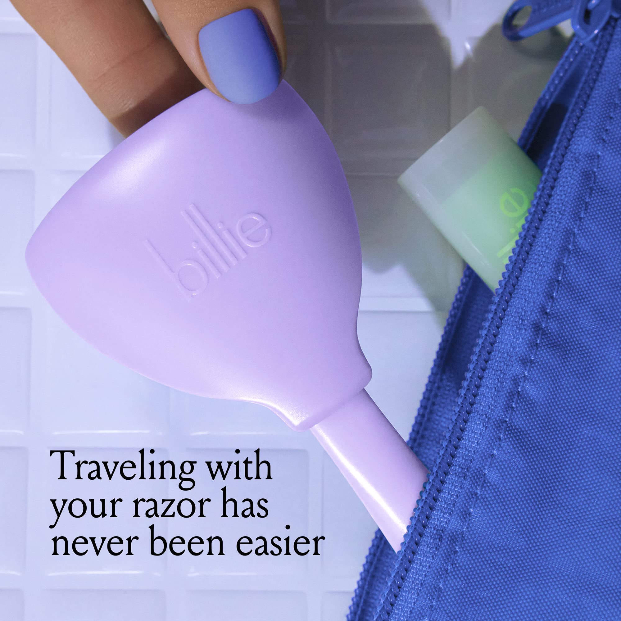 Billie travel case compact design saves space in a weekend bag.