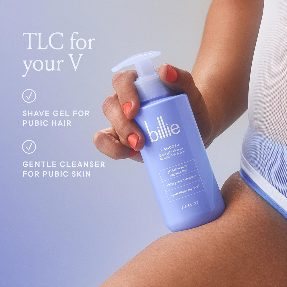 Billie V Smooth gel-to-foam texture ready for precise shaving.