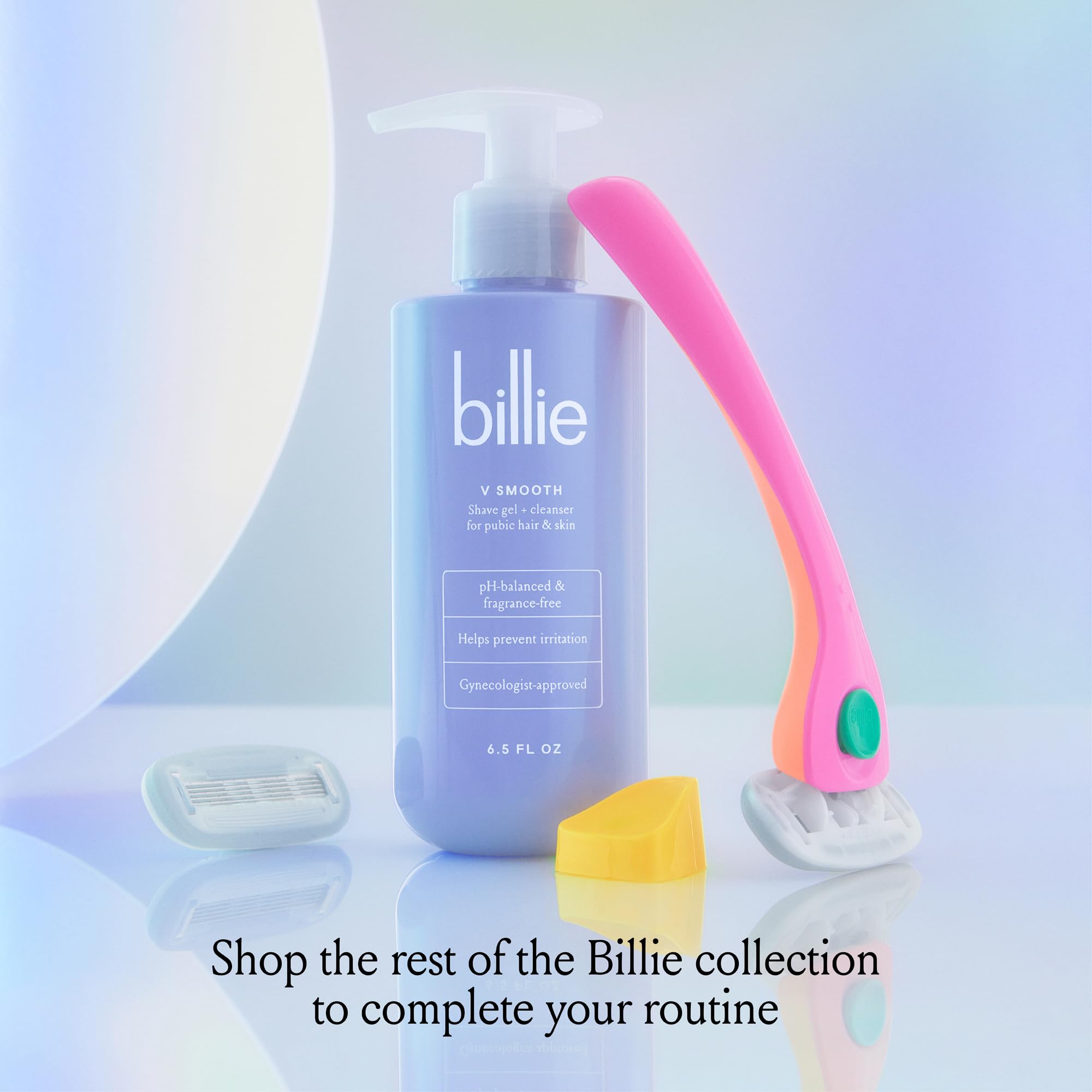 Billie V Smooth daily-use gentle cleanser option for pubic skin.