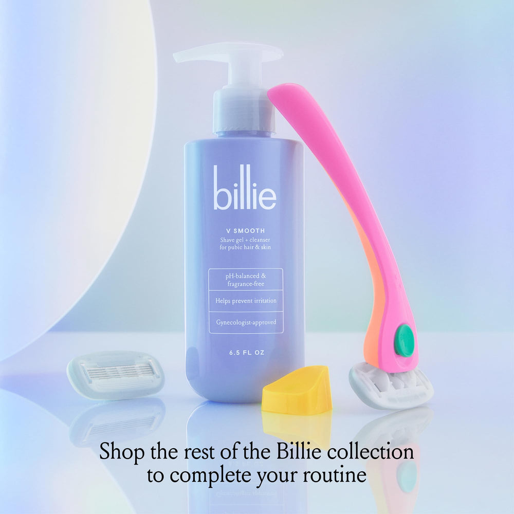Billie V Smooth daily-use gentle cleanser option for pubic skin.