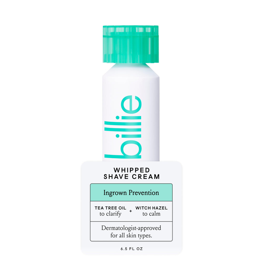 Billie Whipped Shave Cream bottle front for a smooth shave with reduced bumps