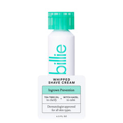 Billie Whipped Shave Cream bottle front for a smooth shave with reduced bumps