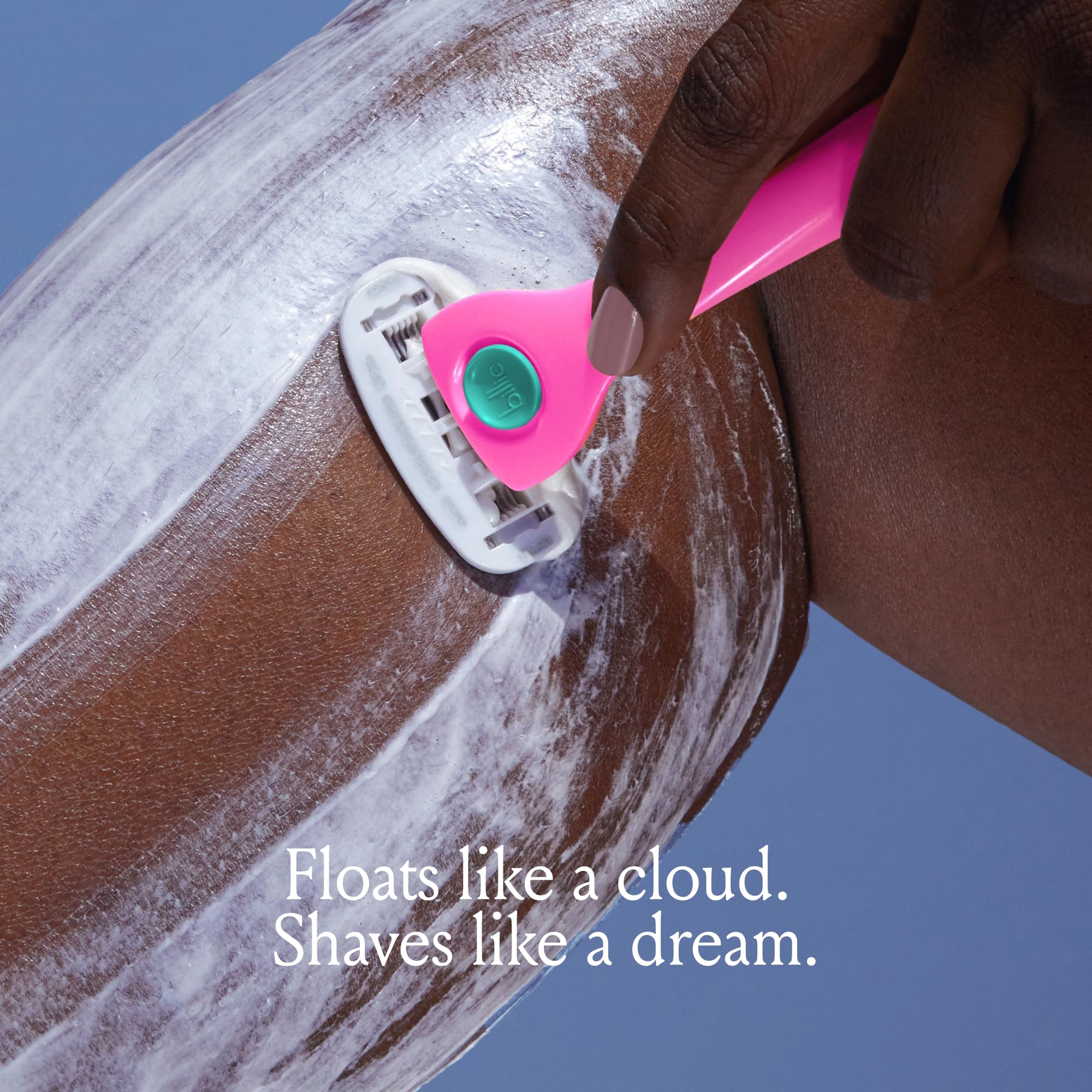 Billie cream is dermatologist-approved for all skin types, including sensitive skin.