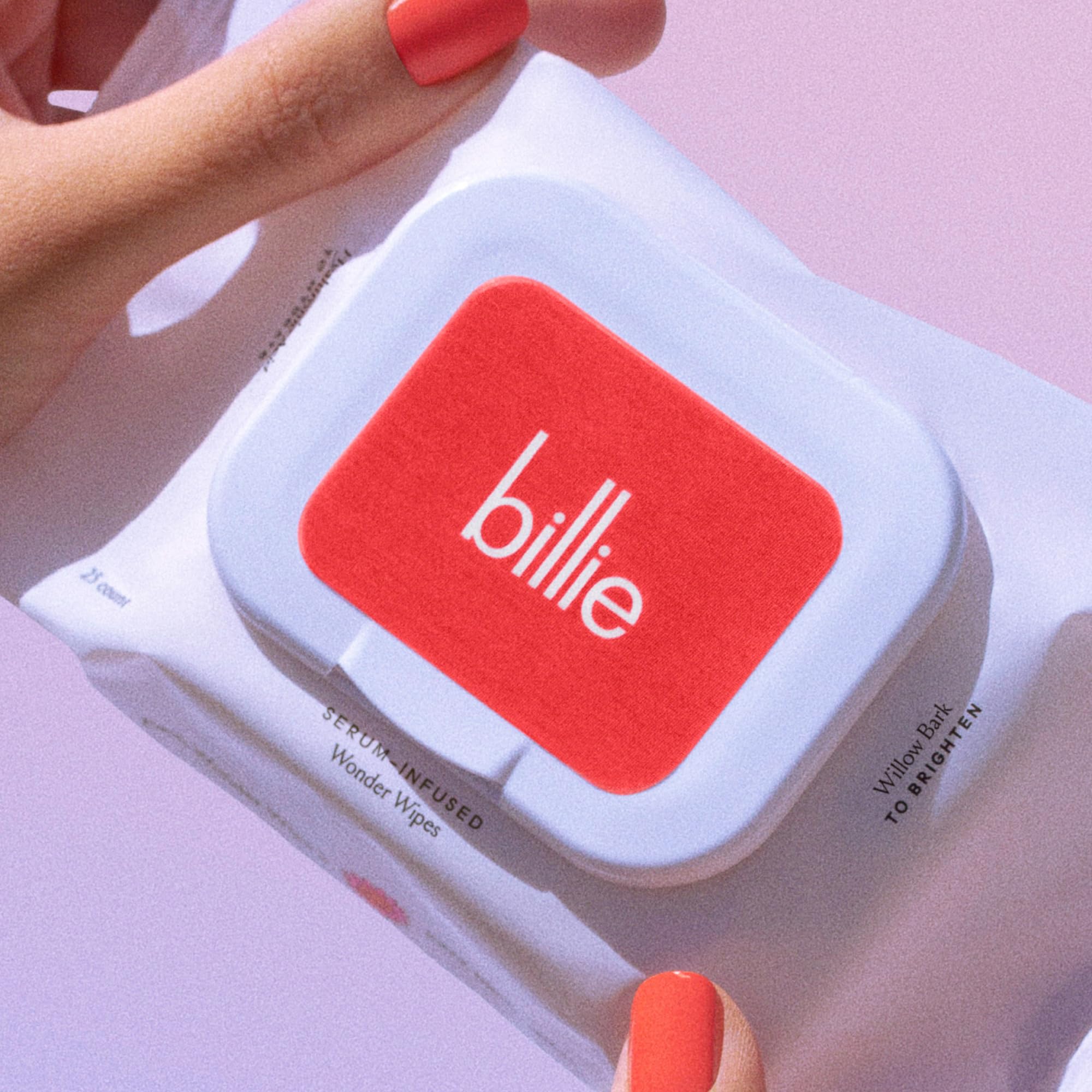 Billie Wonder Wipes fragrance-free formula suitable for sensitive skin.