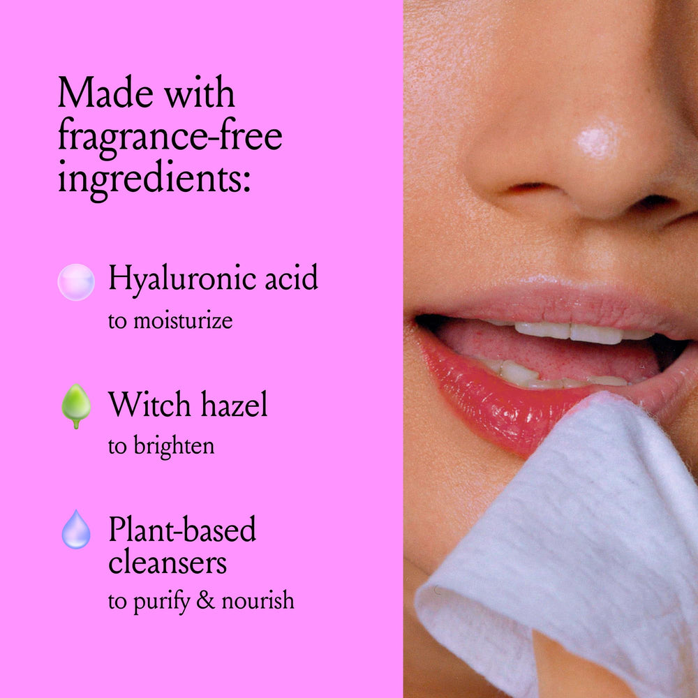 Billie Wonder Wipes with hyaluronic acid moisturize during removal.