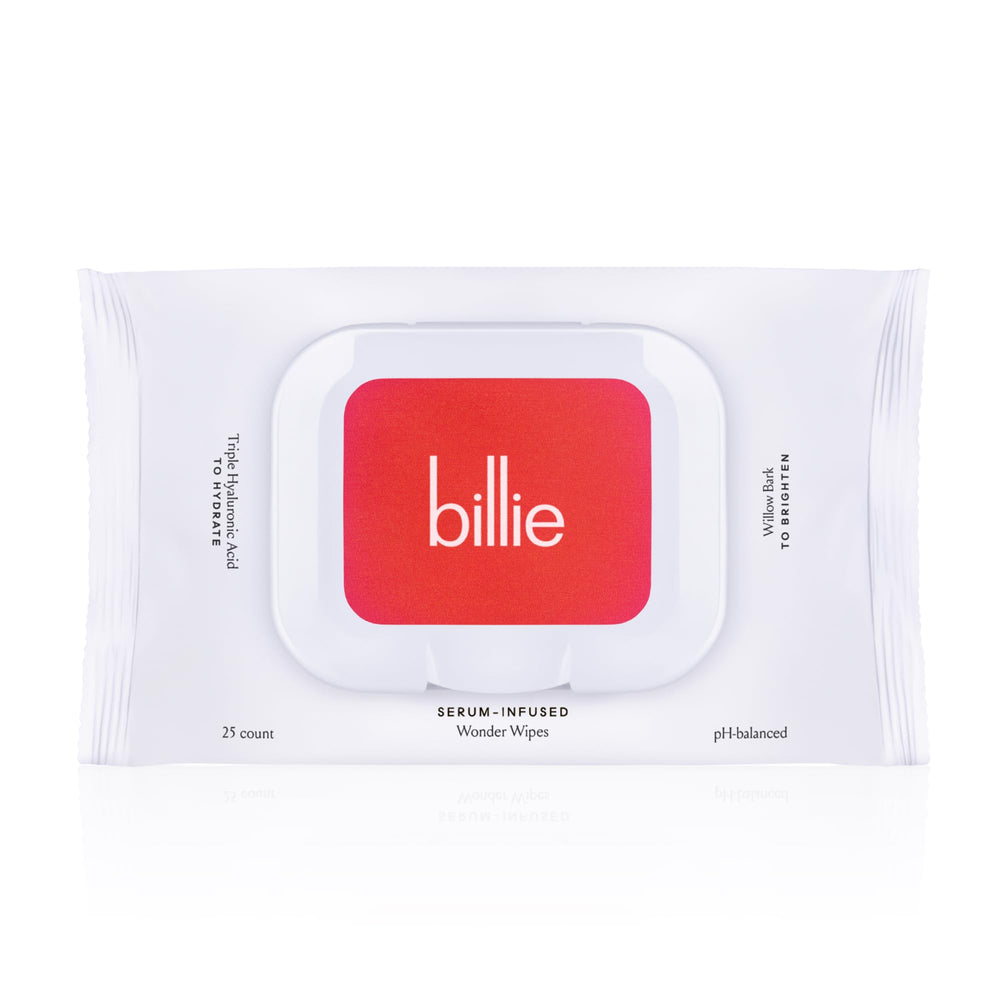 Billie Wonder Wipes makeup removal for quick, gentle cleanse.
