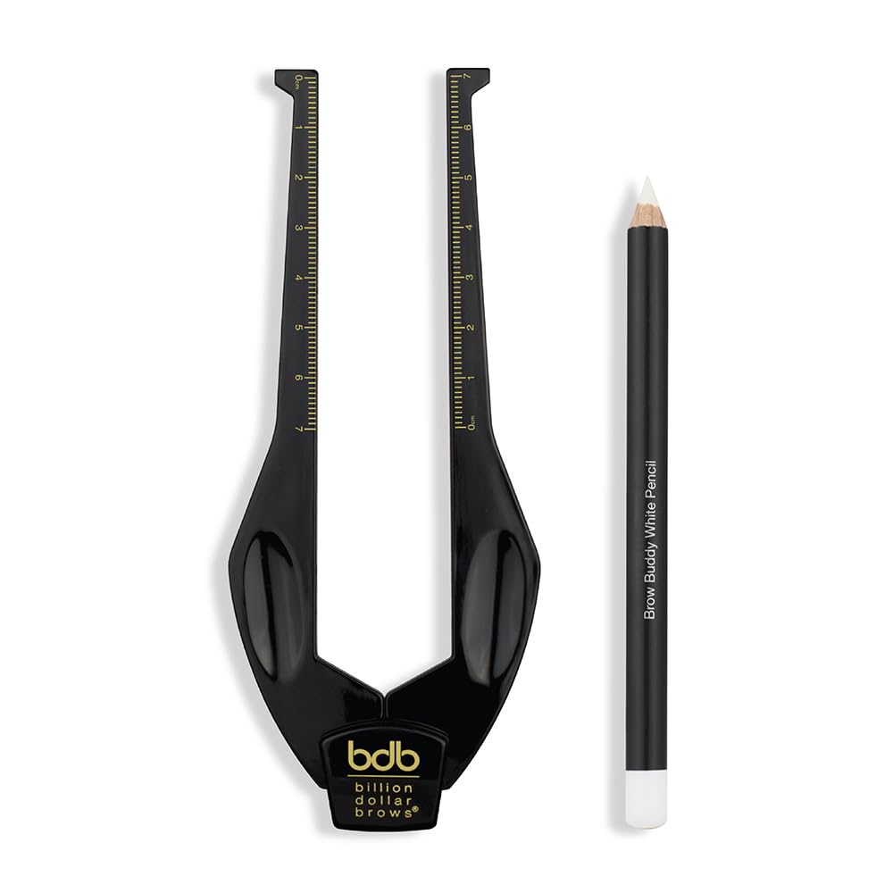 Billion Dollar Brows Brow Buddy kit front view showing contour stencils for precise shaping.