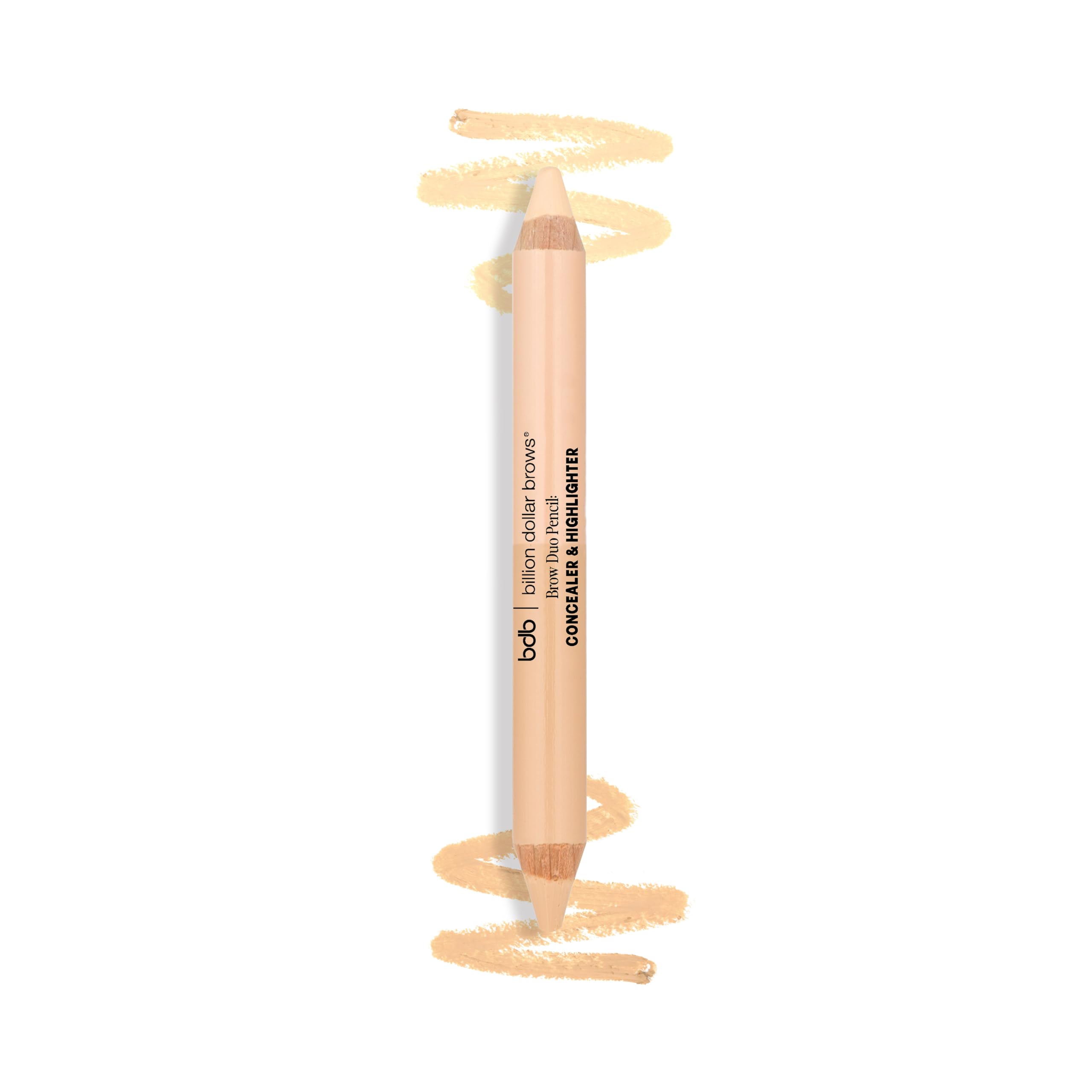 billion dollar brows Duo Brow Highlighter & Concealer Pencil en mano para uso diario