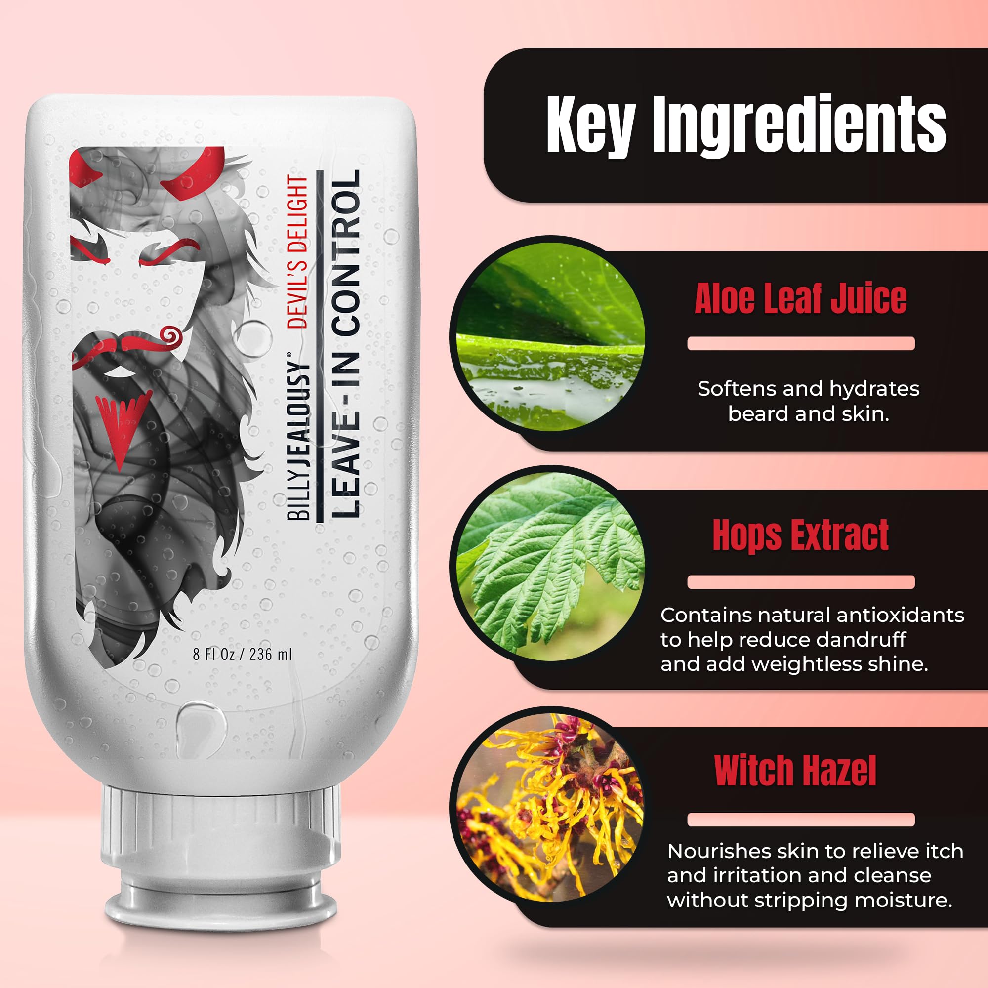 Billy Jealousy Devils Delight beard application demonstrates easy leave-in use for smoother hair