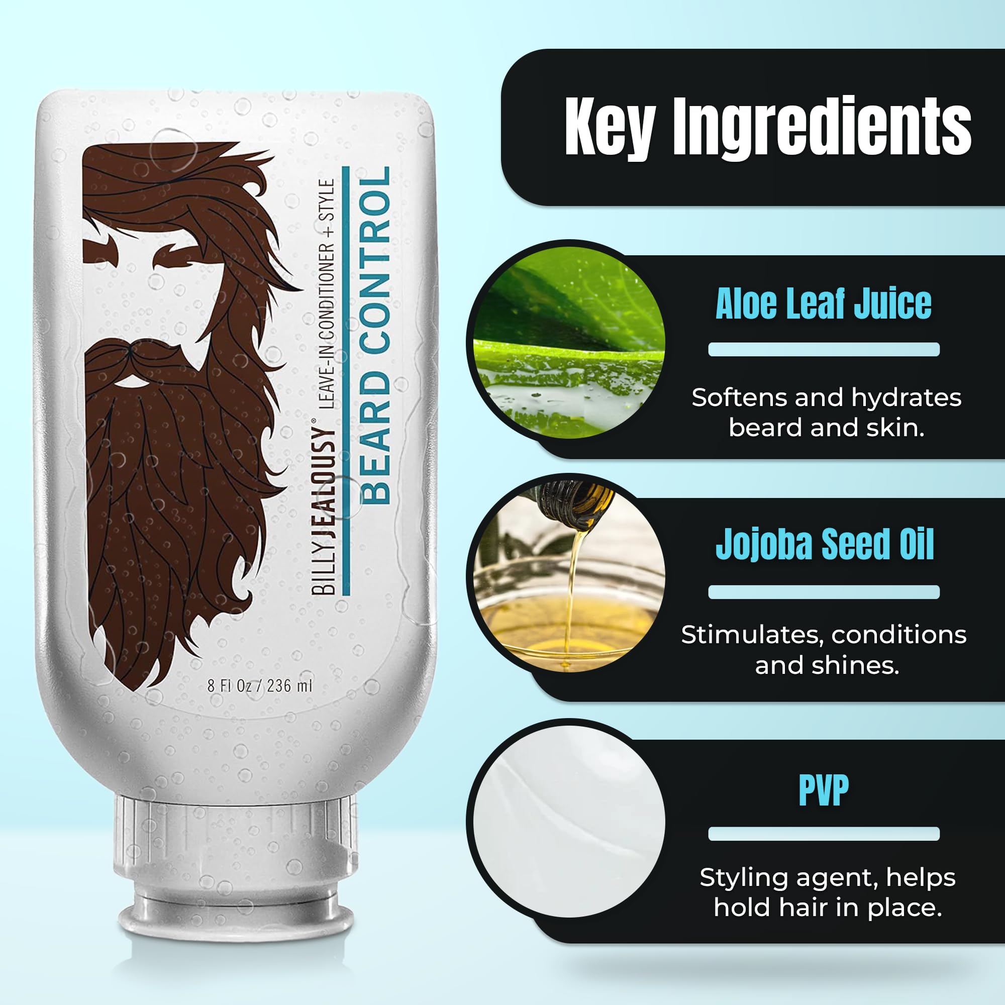 Billy Jealousy Original Beard Control label detail highlights cruelty-free formula