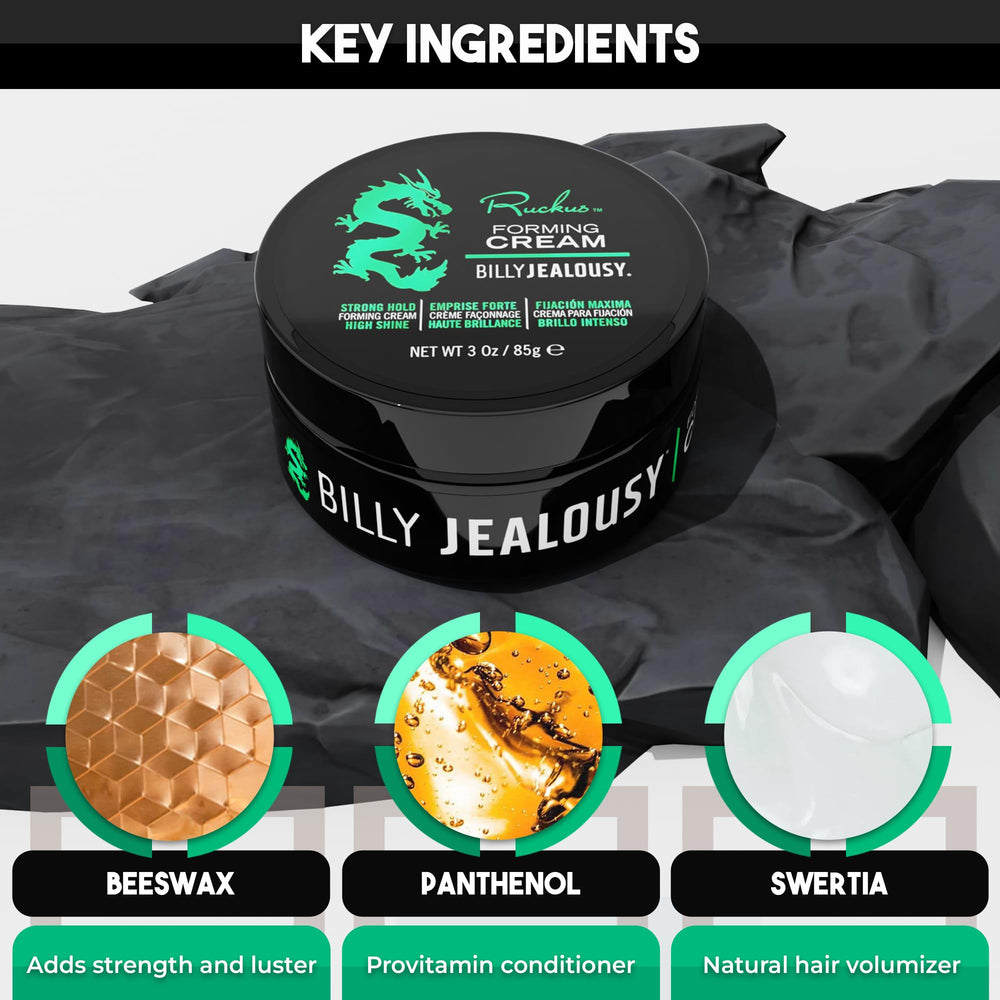 Billy Jealousy Ruckus lavado fácil sin residuos en cabello