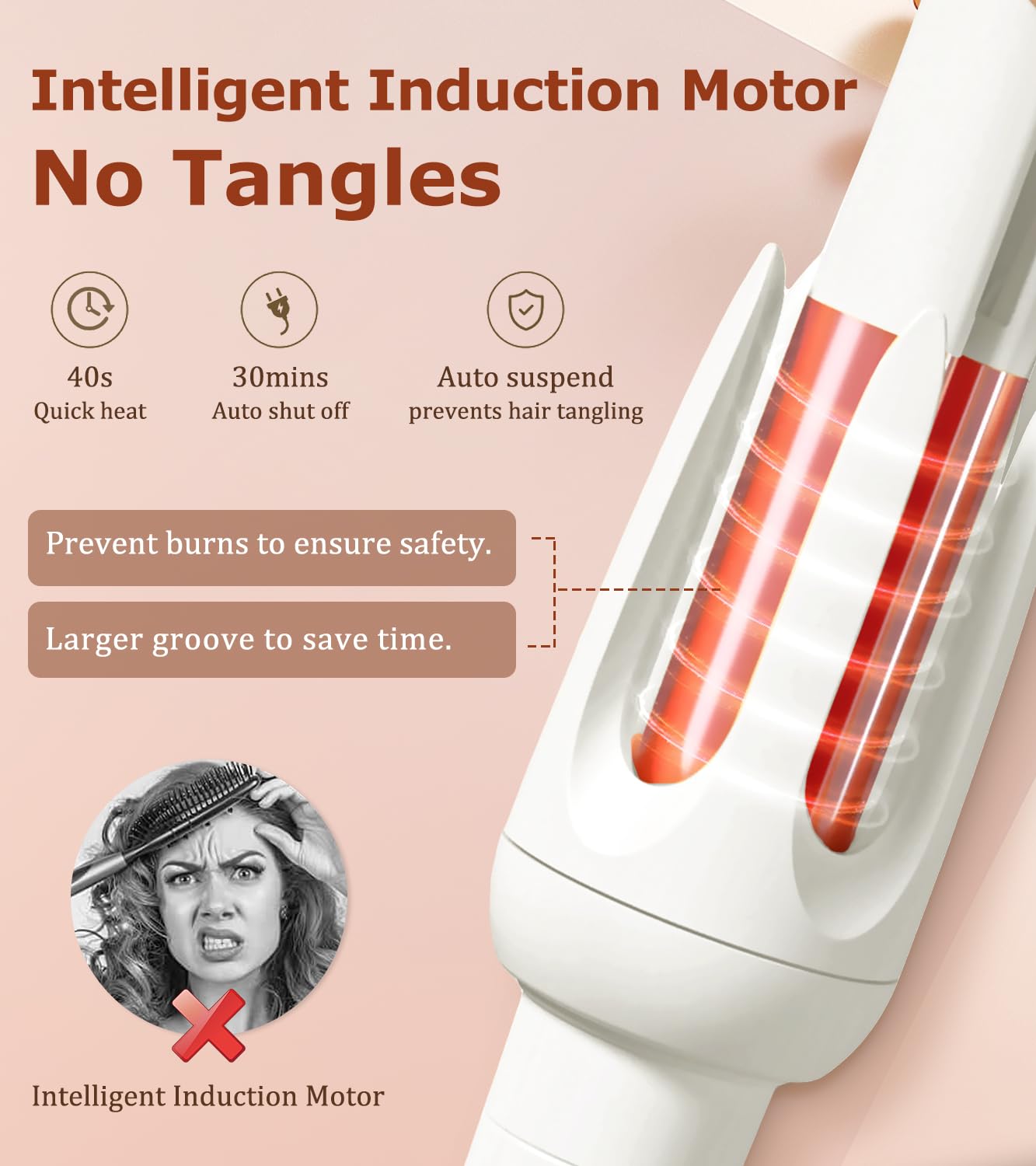 BILITOK Auto Hair Curler anti-scald design protects while styling.