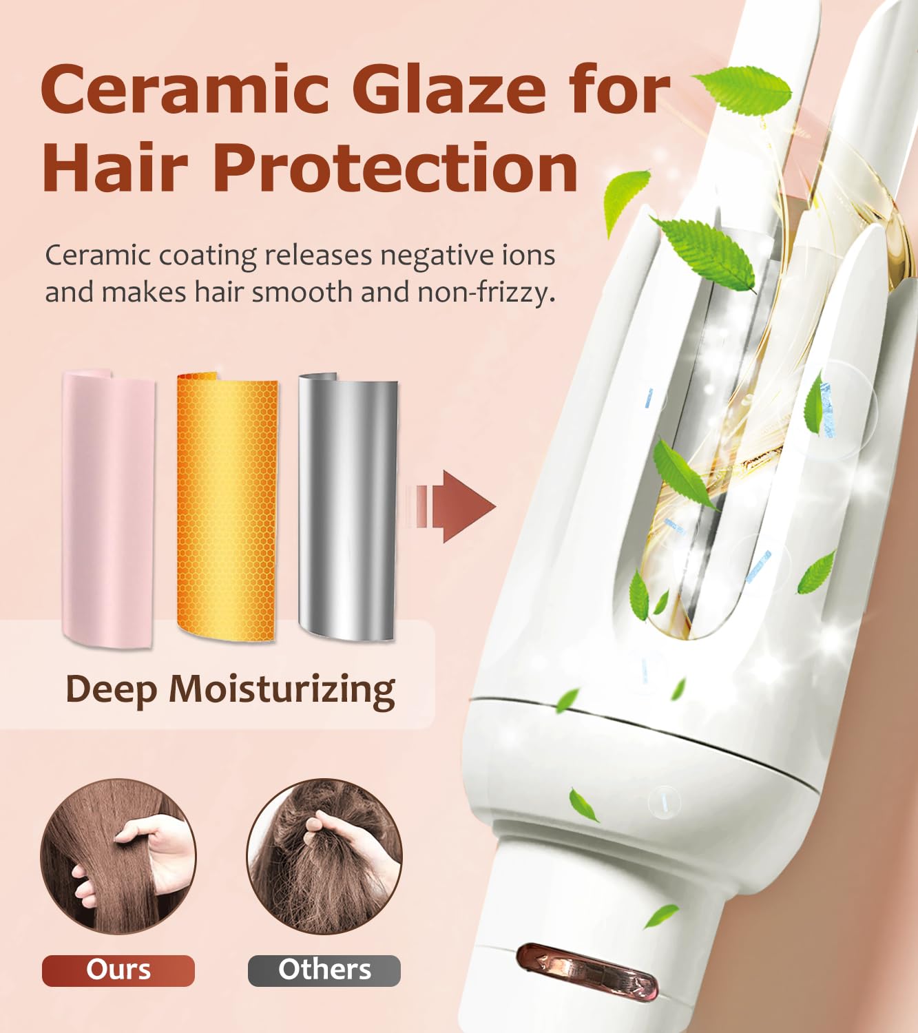 BILITOK Auto Hair Curler temperature settings adapt to different hair types.