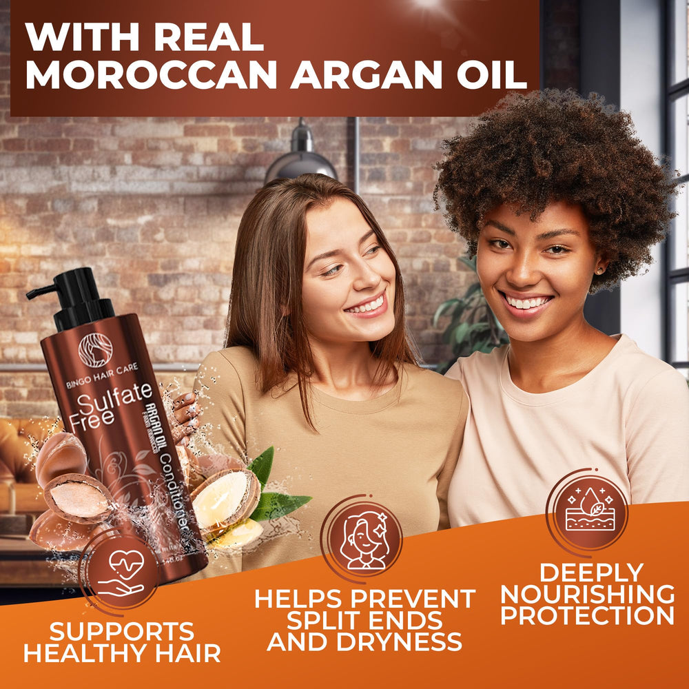 Envase de Bingó Hair Care para acondicionador de argán