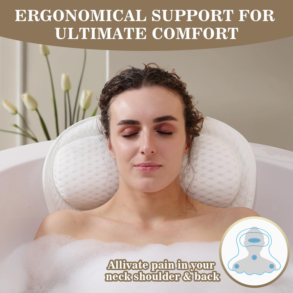 Binobella bath pillow back and shoulder relief helps relax after a long day.