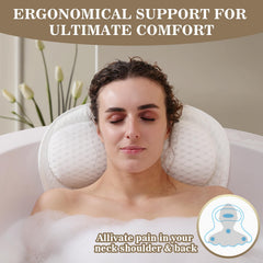 Binobella bath pillow back and shoulder relief helps relax after a long day.