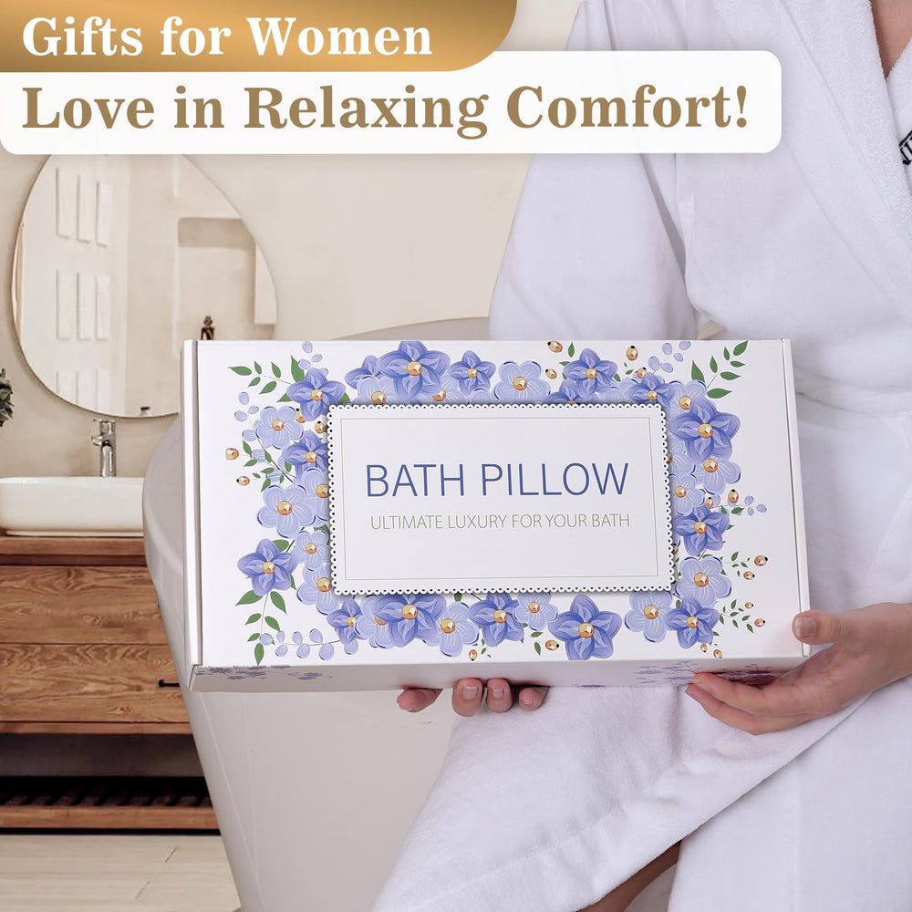 Binobella bath pillow arrives in a gift-ready box for spa-at-home gifts.
