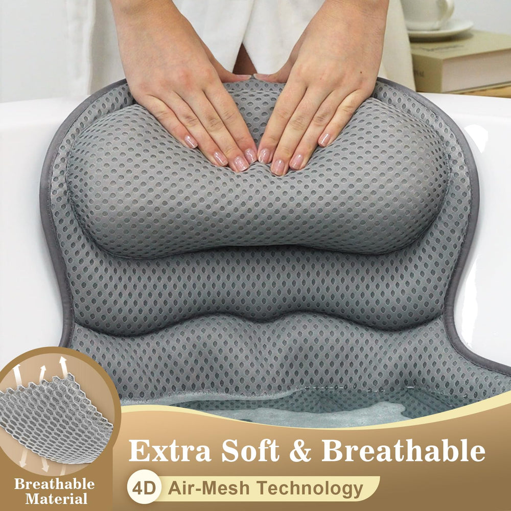 Binobella bath pillow is machine-washable with mesh bag for easy care.