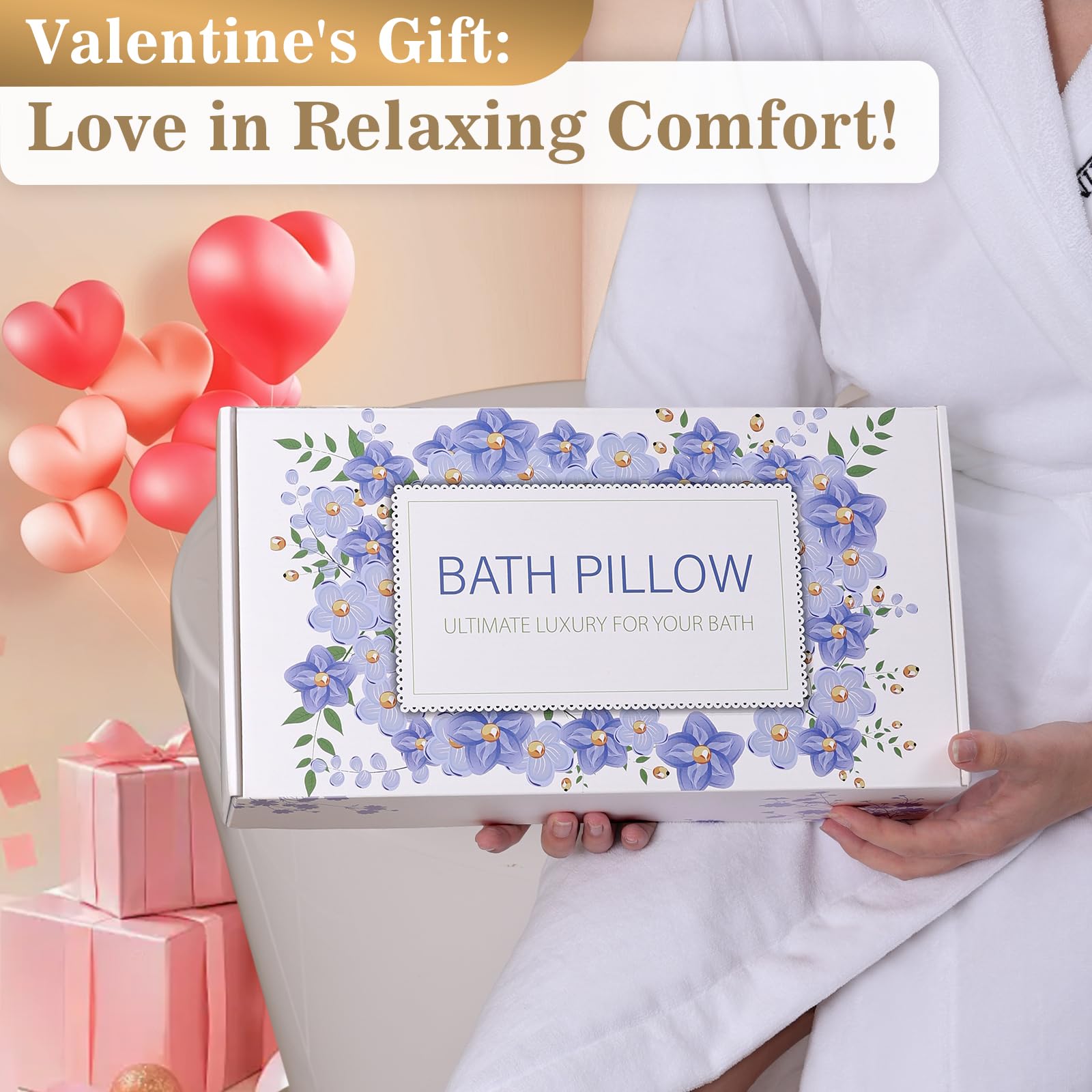 Binobella bath pillow comes with a travel bag for convenient, gift-ready use.
