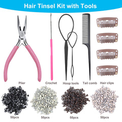 Bintvoy 48-inch hair tinsel kit for long, customizable styles
