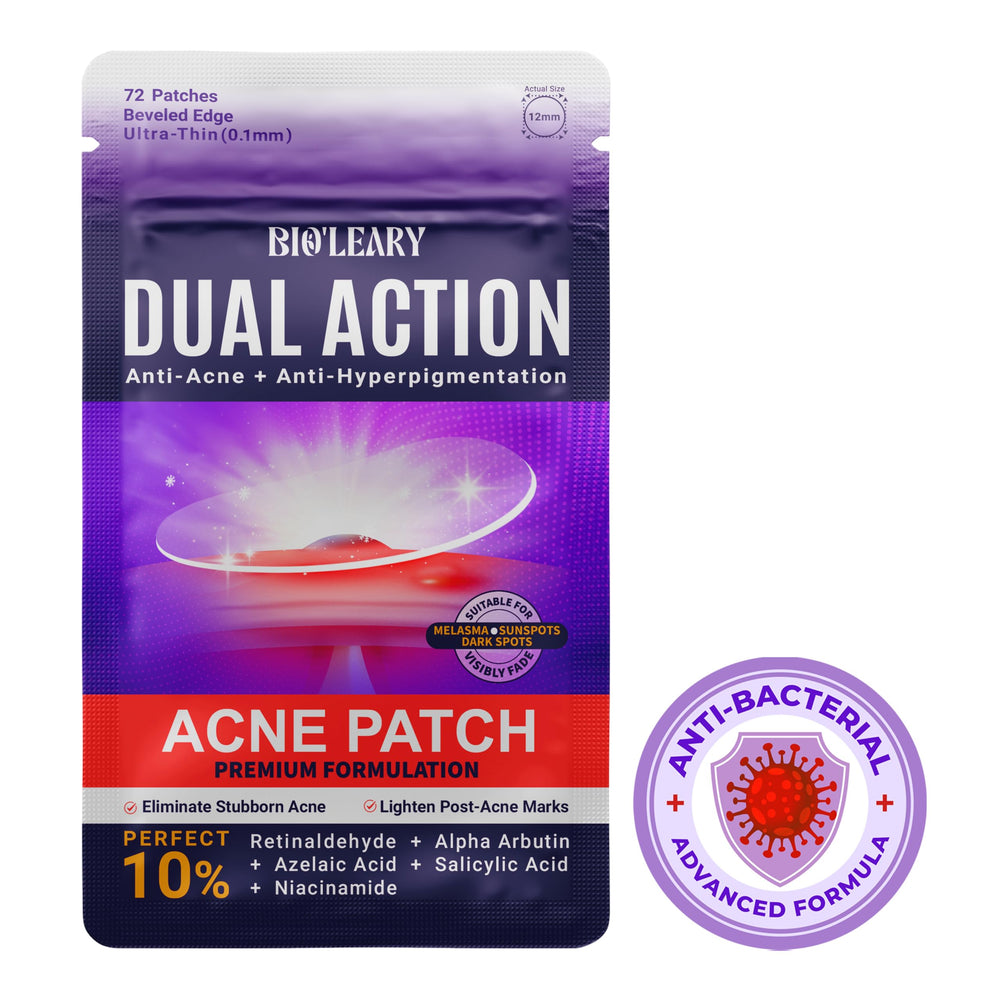 BIO'LEARY acne patch packaging 72-count for convenient blemish protection.