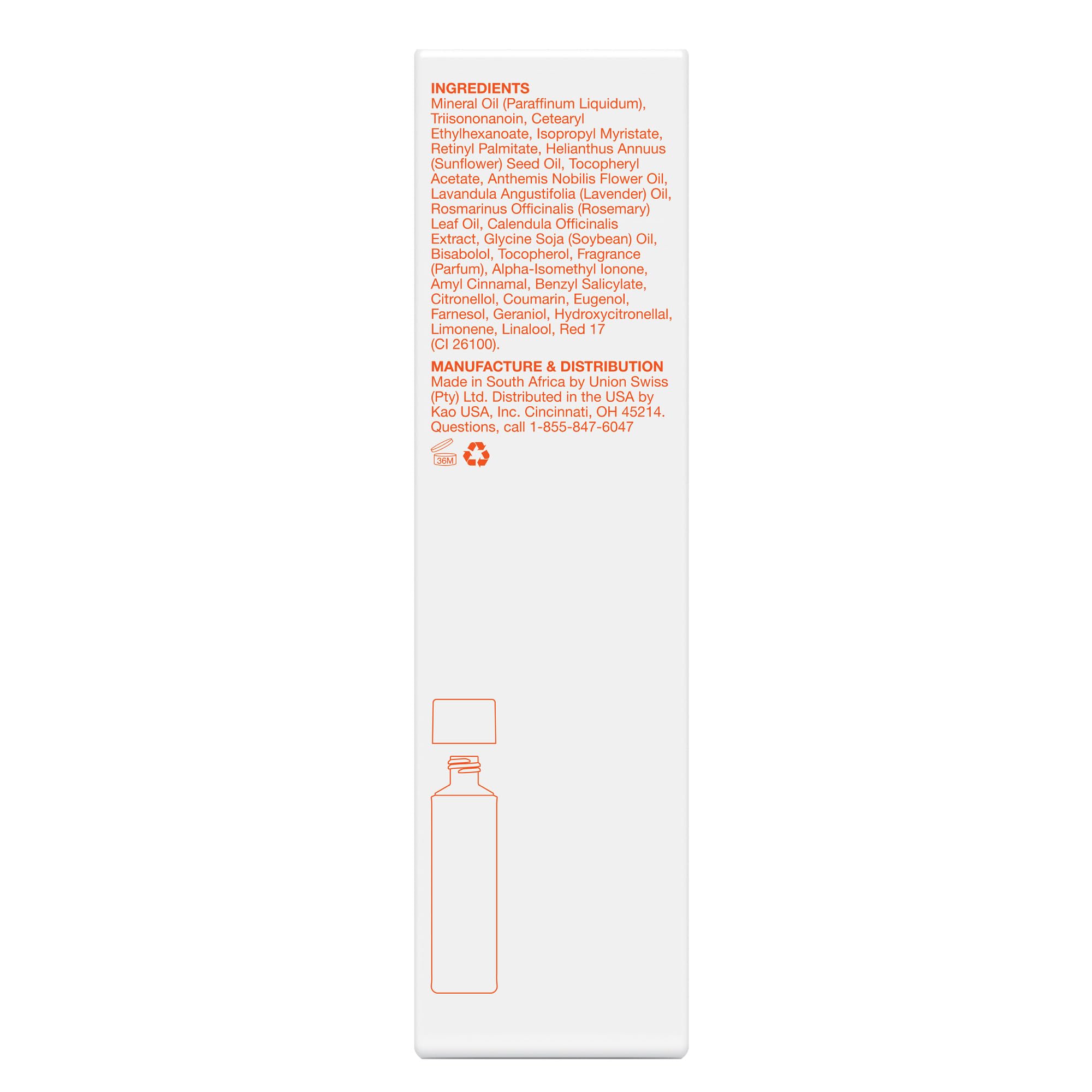 Bio-Oil packaging emphasizing vegan-friendly and recyclable design