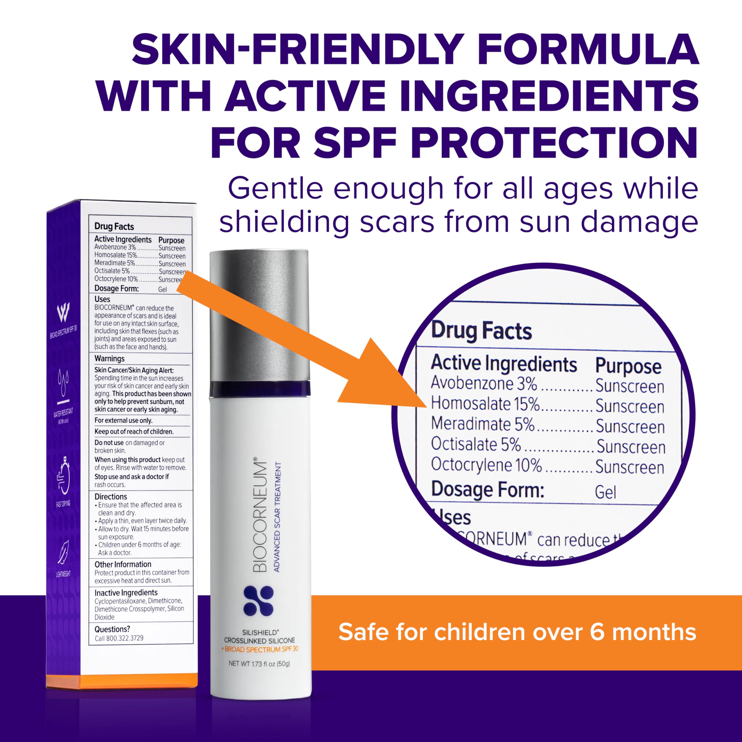 BIOCORNEUM on fresh scar area illustrates potential improvement with regular use