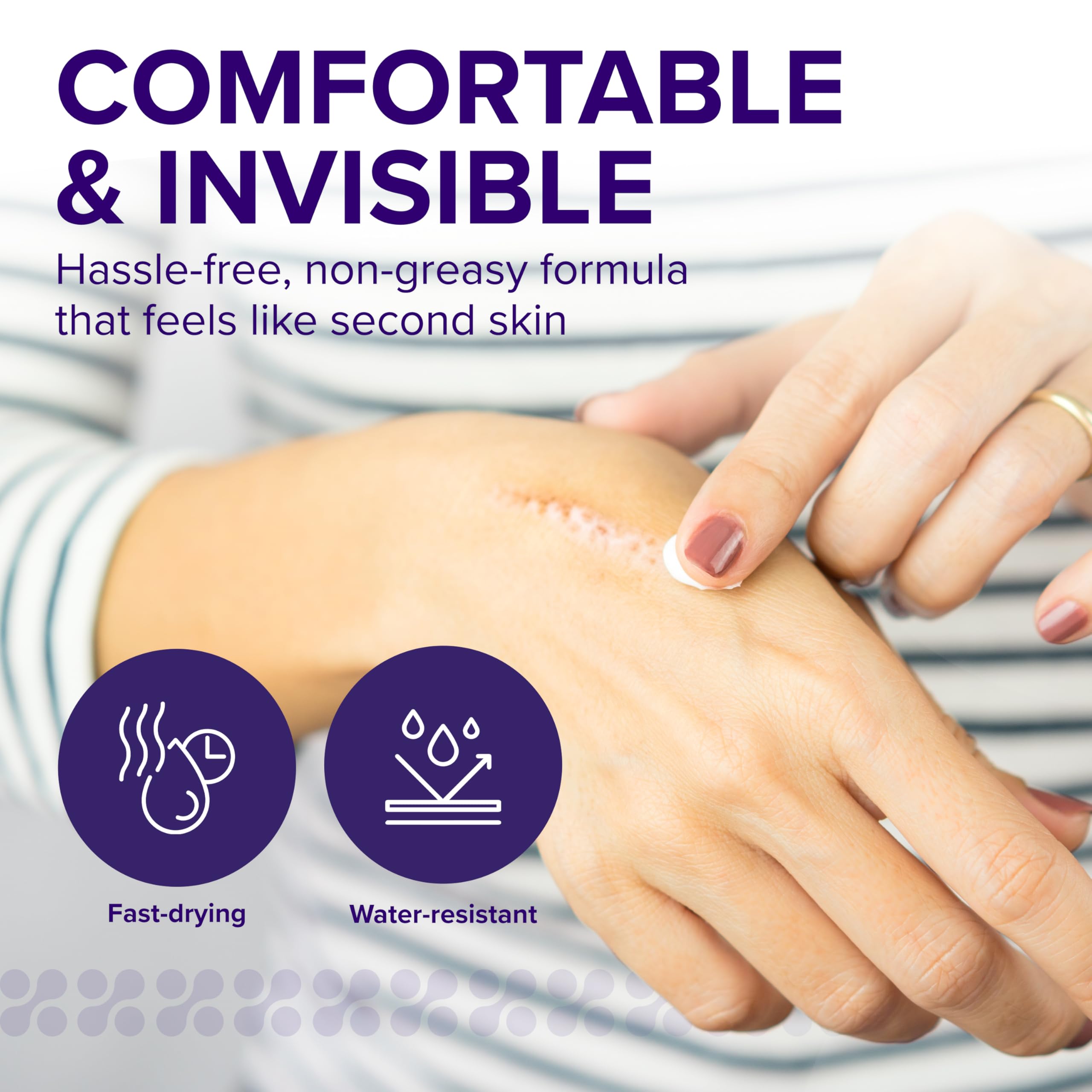 BIOCORNEUM being rubbed on scar area for new scar treatment