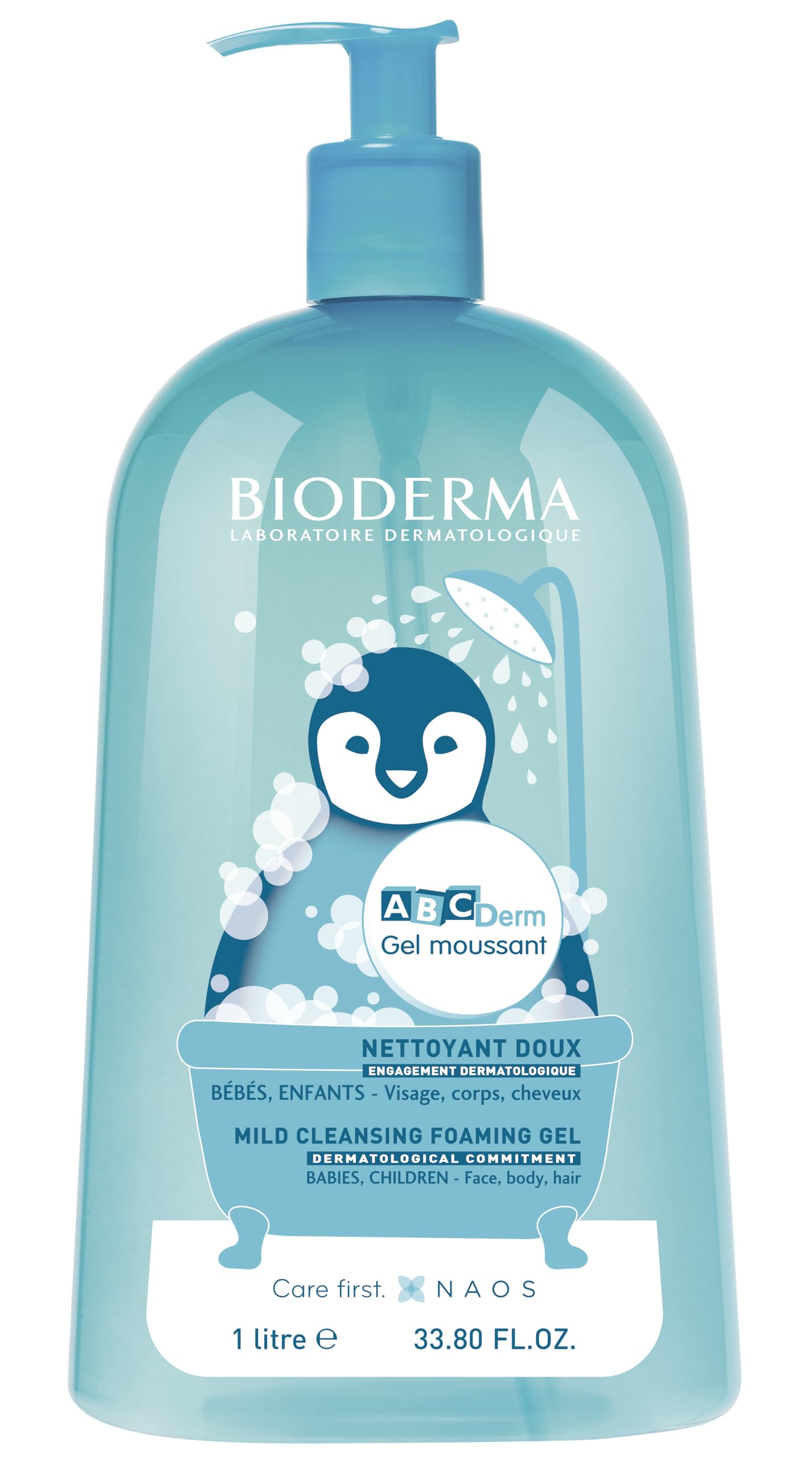 Bioderma ABCDerm Foaming Gel gently cleanses babies during bath time