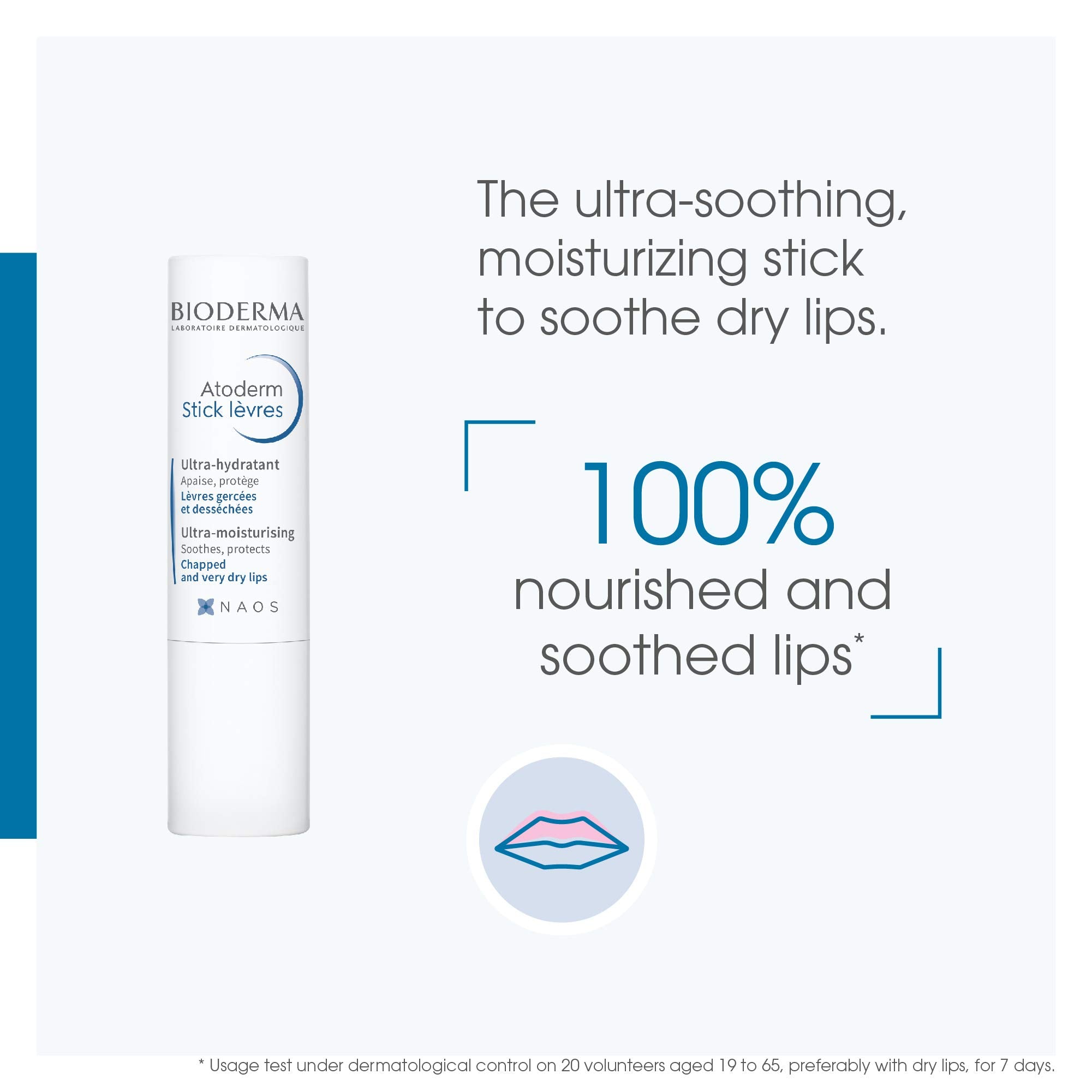 Bioderma Atoderm barra labial calma labios sensibles y secos.