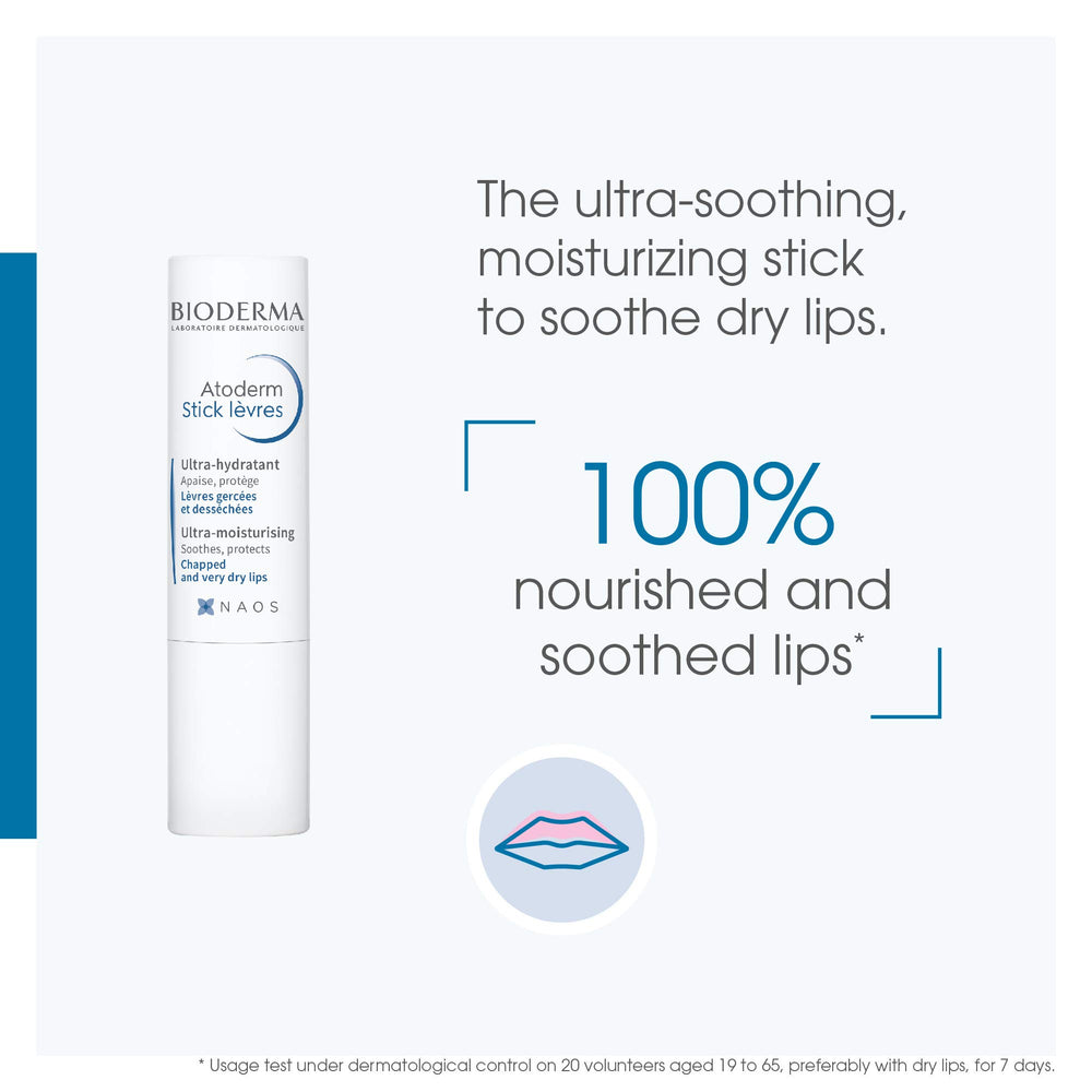 Bioderma Atoderm barra labial calma labios sensibles y secos.