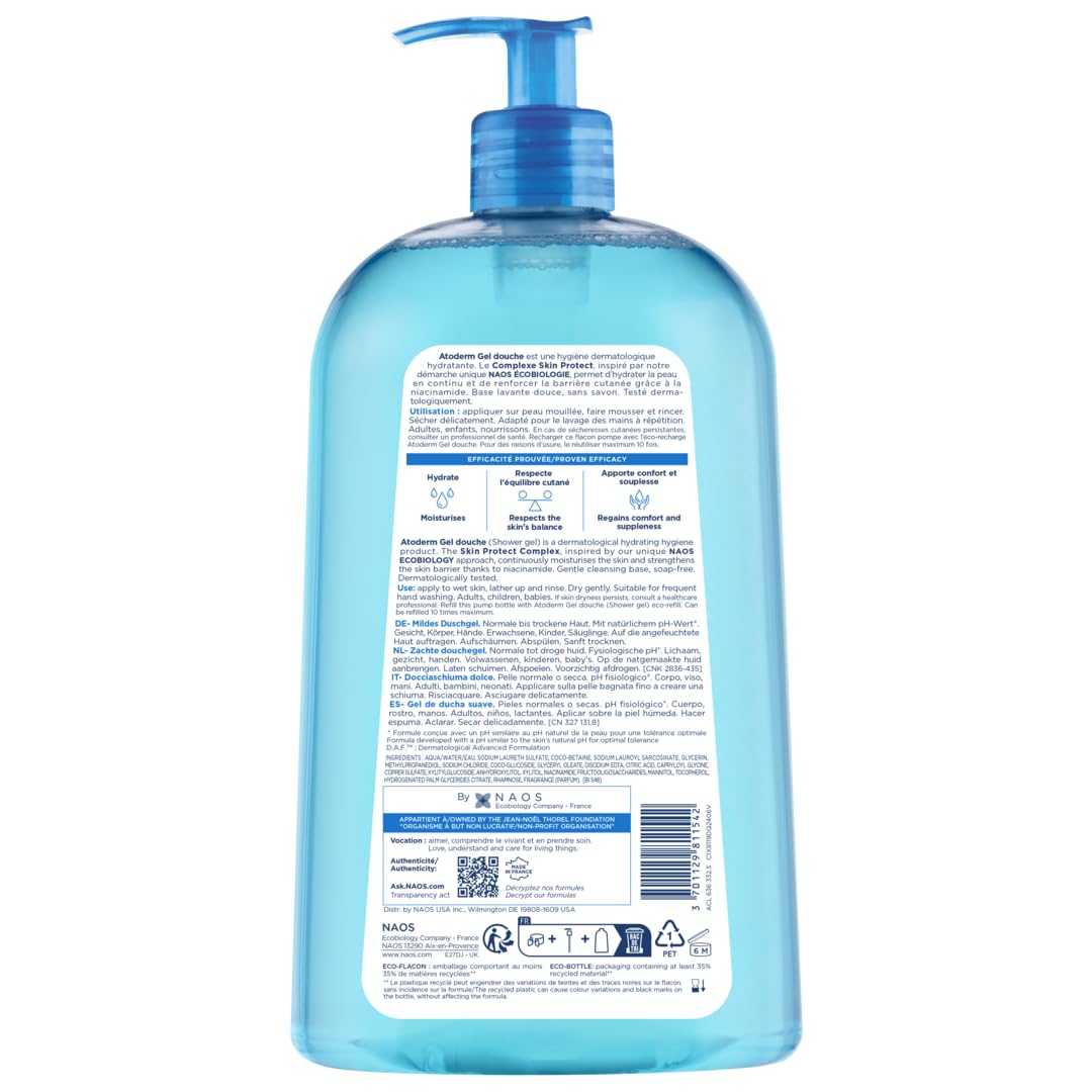 Bioderma Atoderm Hydrating Shower Gel creamy lather for soft skin